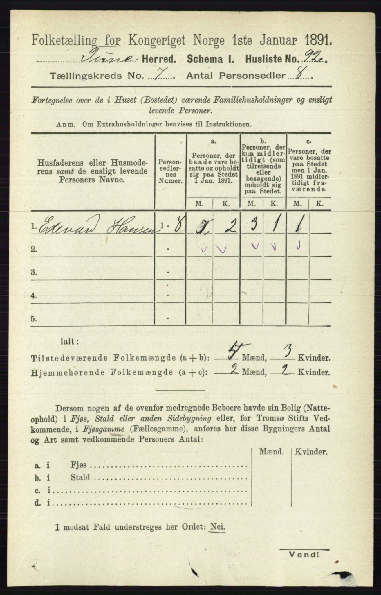 RA, 1891 census for 0130 Tune, 1891, p. 5140