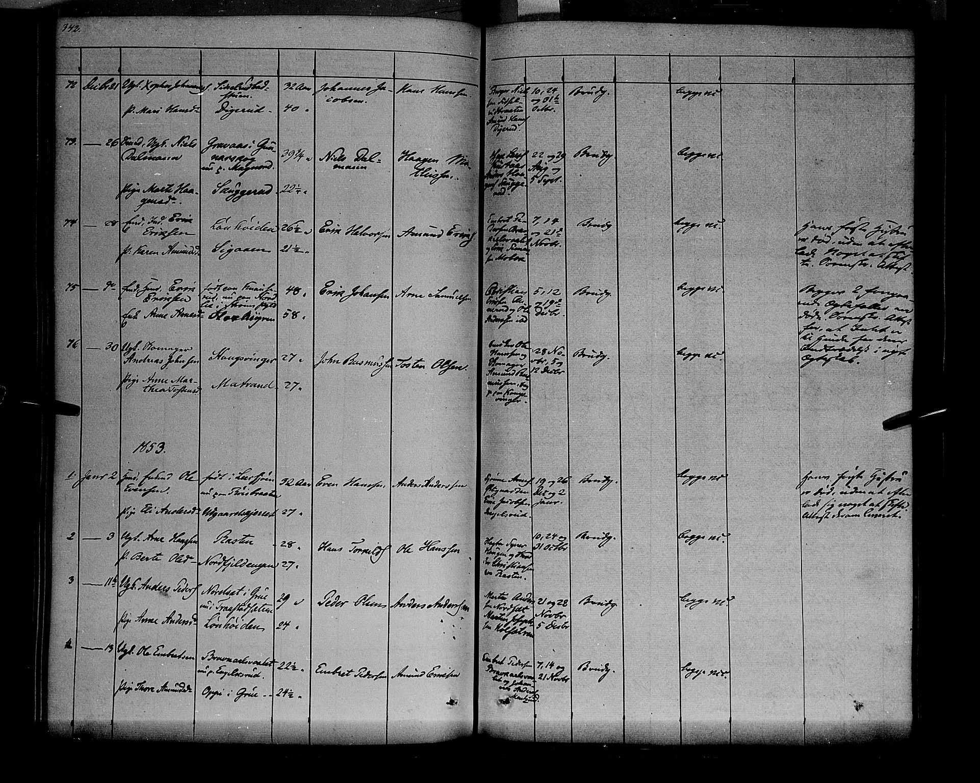 Vinger prestekontor, AV/SAH-PREST-024/H/Ha/Haa/L0009: Parish register (official) no. 9, 1847-1855, p. 342