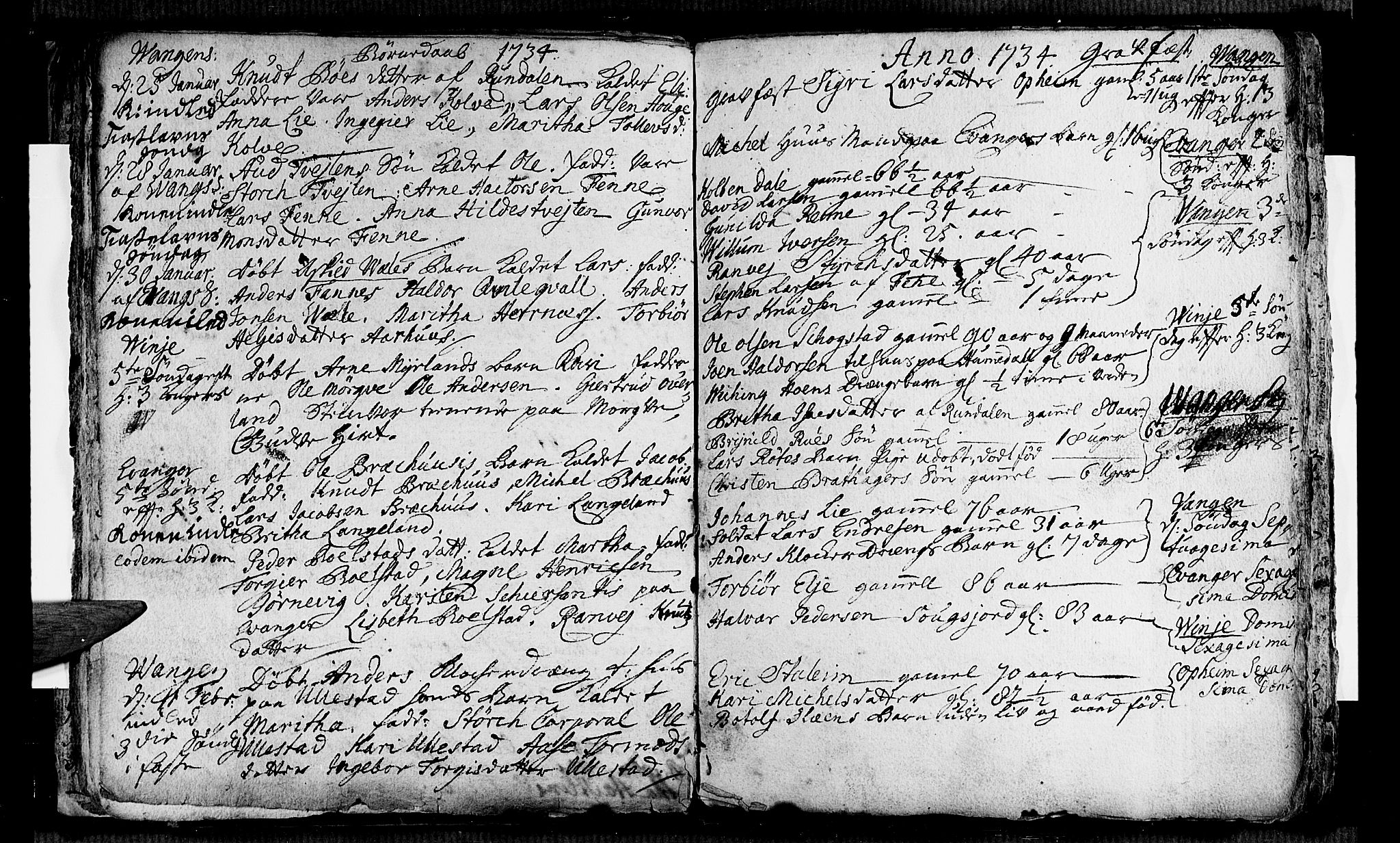 Voss sokneprestembete, AV/SAB-A-79001/H/Haa: Parish register (official) no. A 4, 1732-1736, p. 38