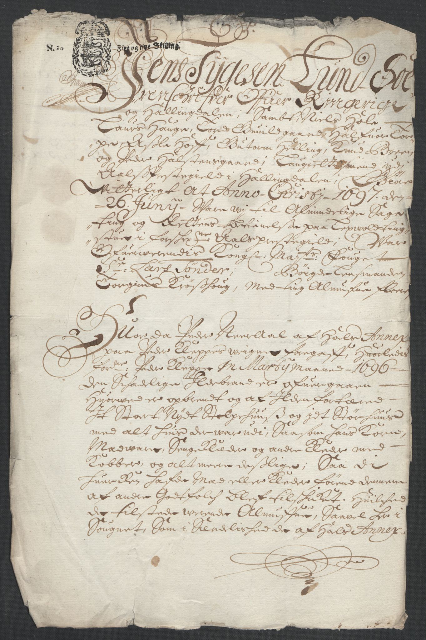 Rentekammeret inntil 1814, Reviderte regnskaper, Fogderegnskap, AV/RA-EA-4092/R22/L1454: Fogderegnskap Ringerike, Hallingdal og Buskerud, 1697, p. 337