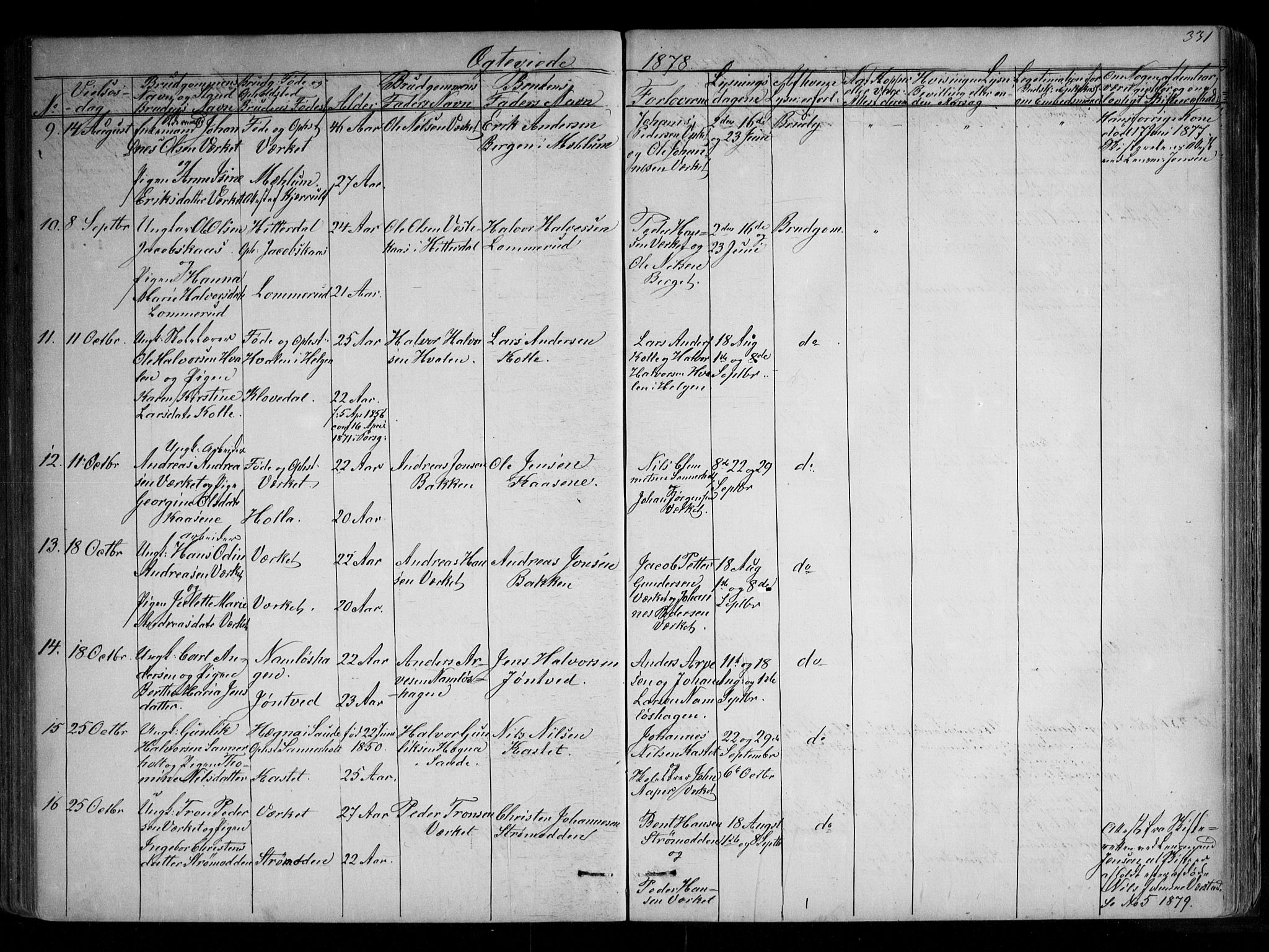 Holla kirkebøker, AV/SAKO-A-272/G/Ga/L0004: Parish register (copy) no. I 4, 1867-1890, p. 331