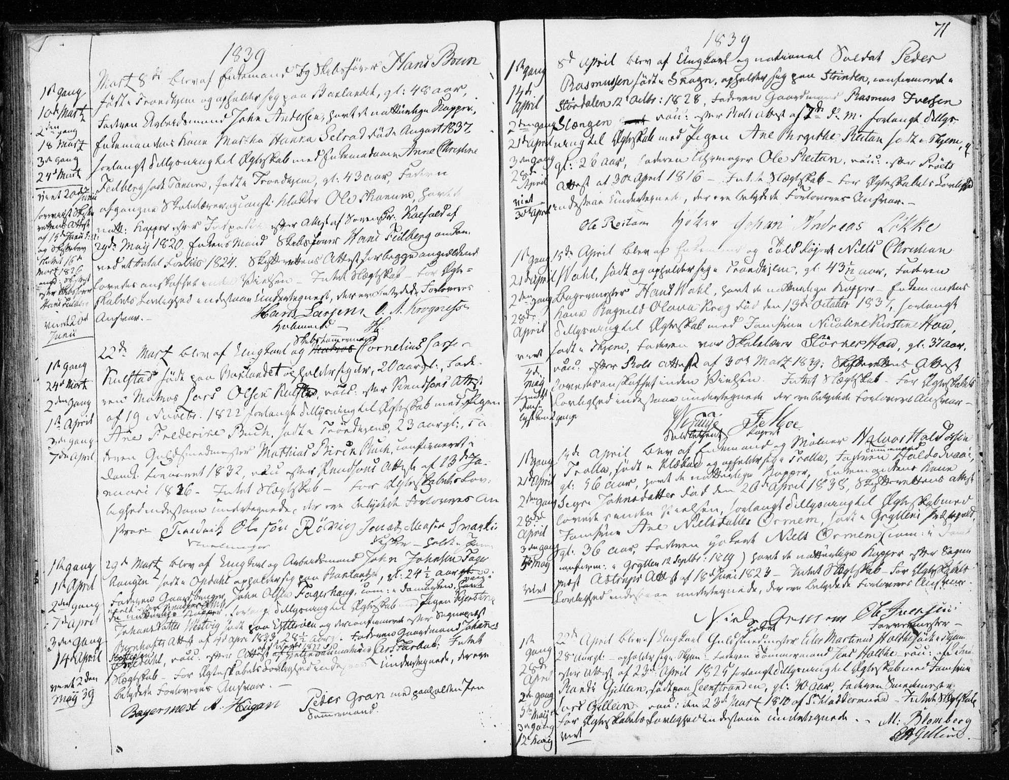 Ministerialprotokoller, klokkerbøker og fødselsregistre - Sør-Trøndelag, SAT/A-1456/601/L0046: Parish register (official) no. 601A14, 1830-1841, p. 71