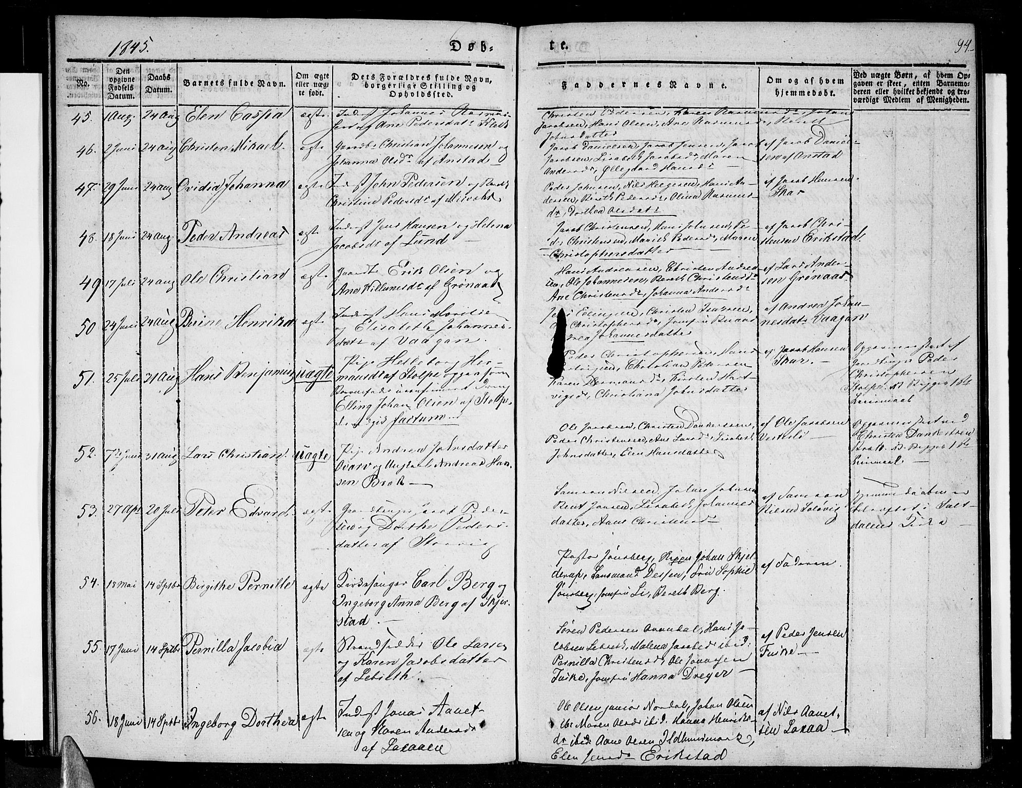 Ministerialprotokoller, klokkerbøker og fødselsregistre - Nordland, AV/SAT-A-1459/852/L0737: Parish register (official) no. 852A07, 1833-1849, p. 94