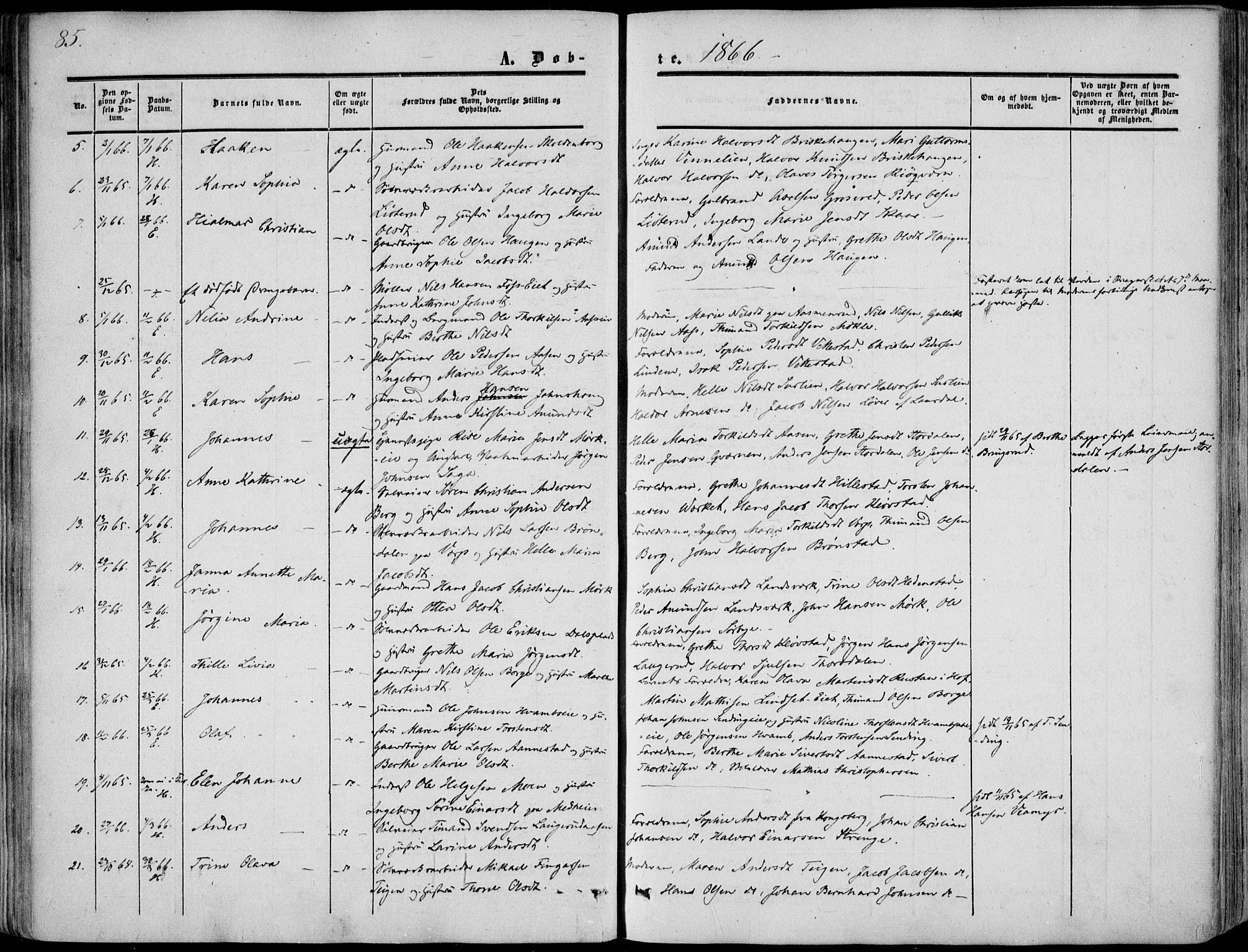 Sandsvær kirkebøker, SAKO/A-244/F/Fa/L0006: Parish register (official) no. I 6, 1857-1868, p. 85