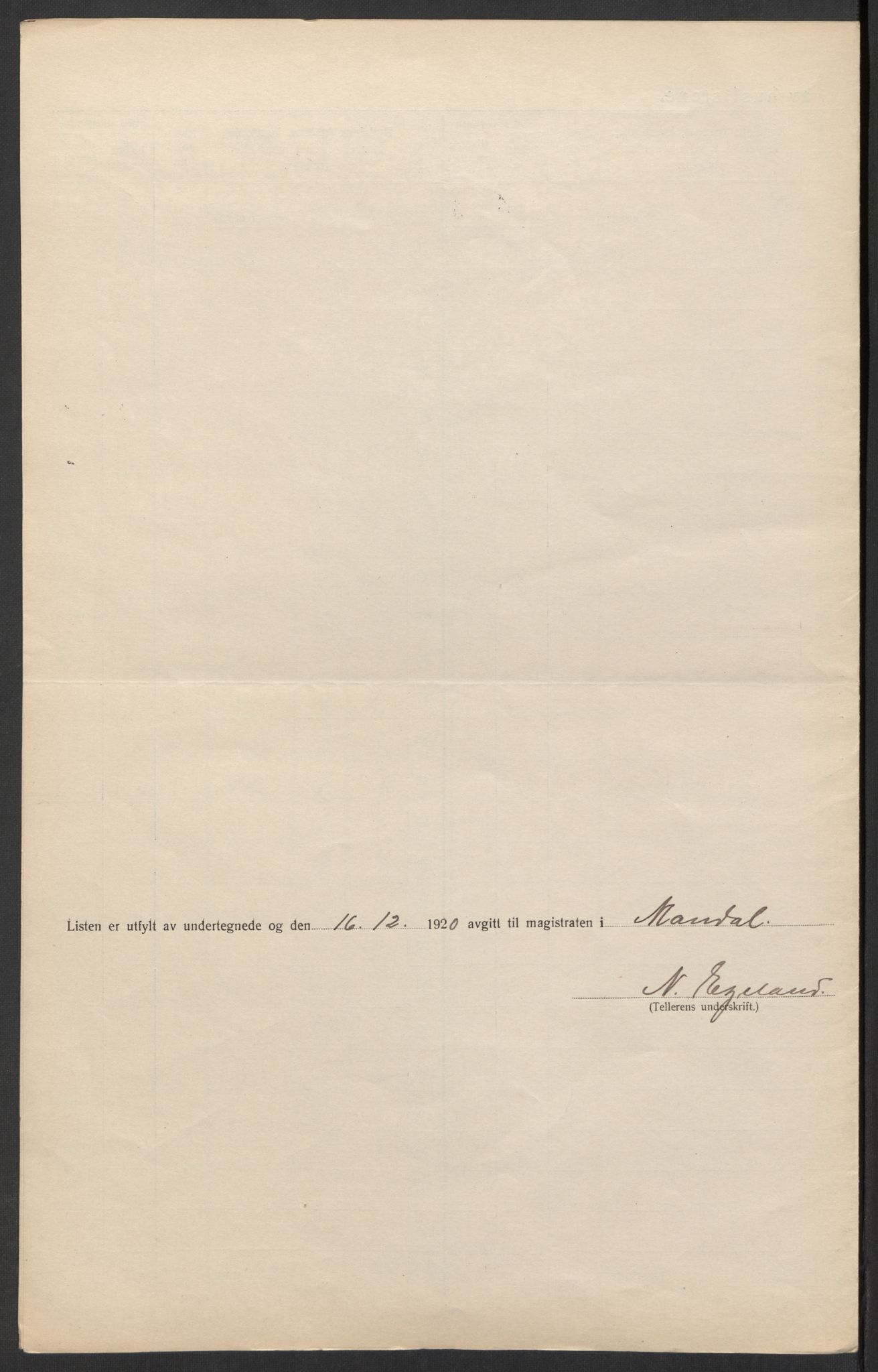 SAK, 1920 census for Mandal, 1920, p. 14