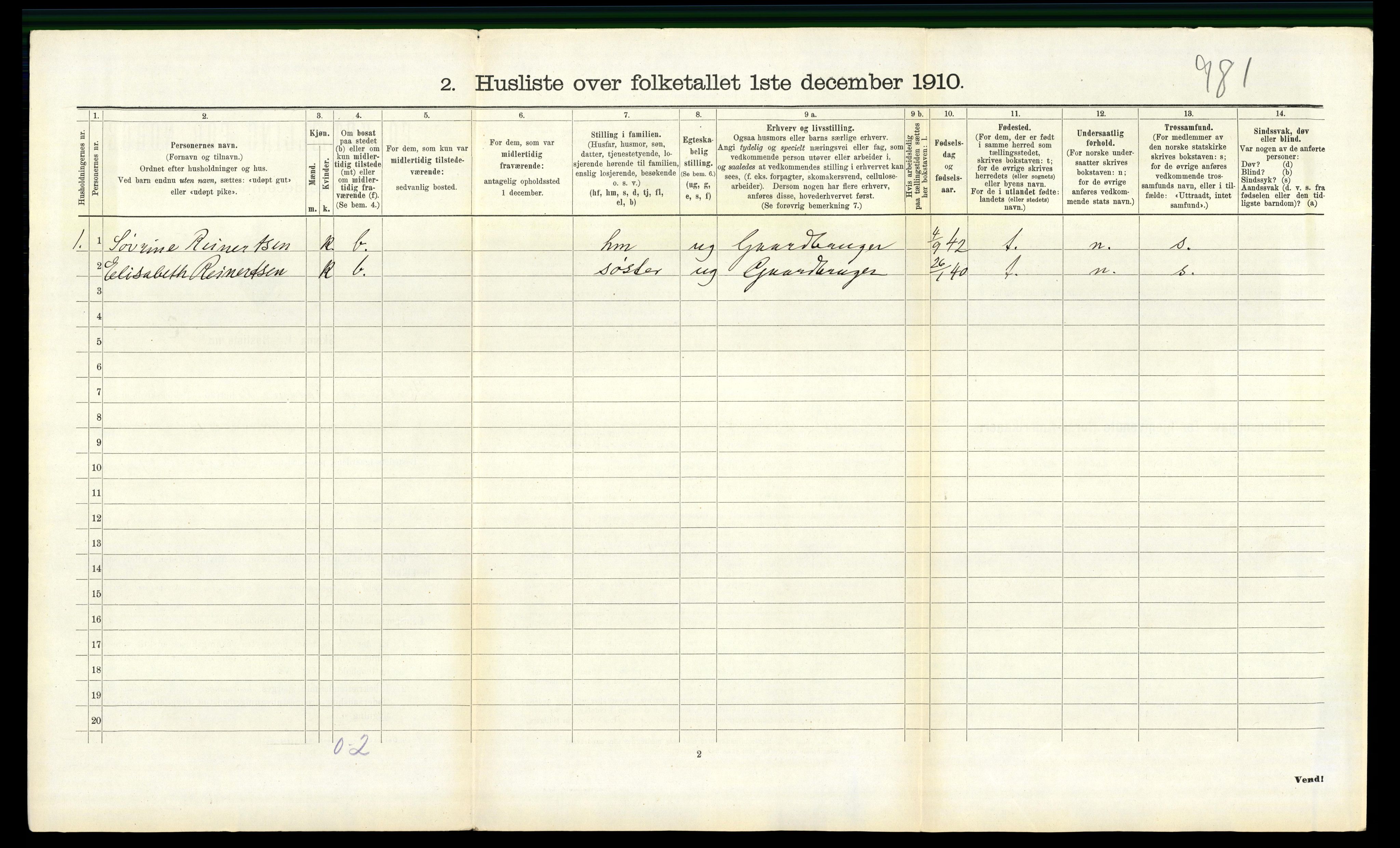 RA, 1910 census for Halse og Harkmark, 1910, p. 975