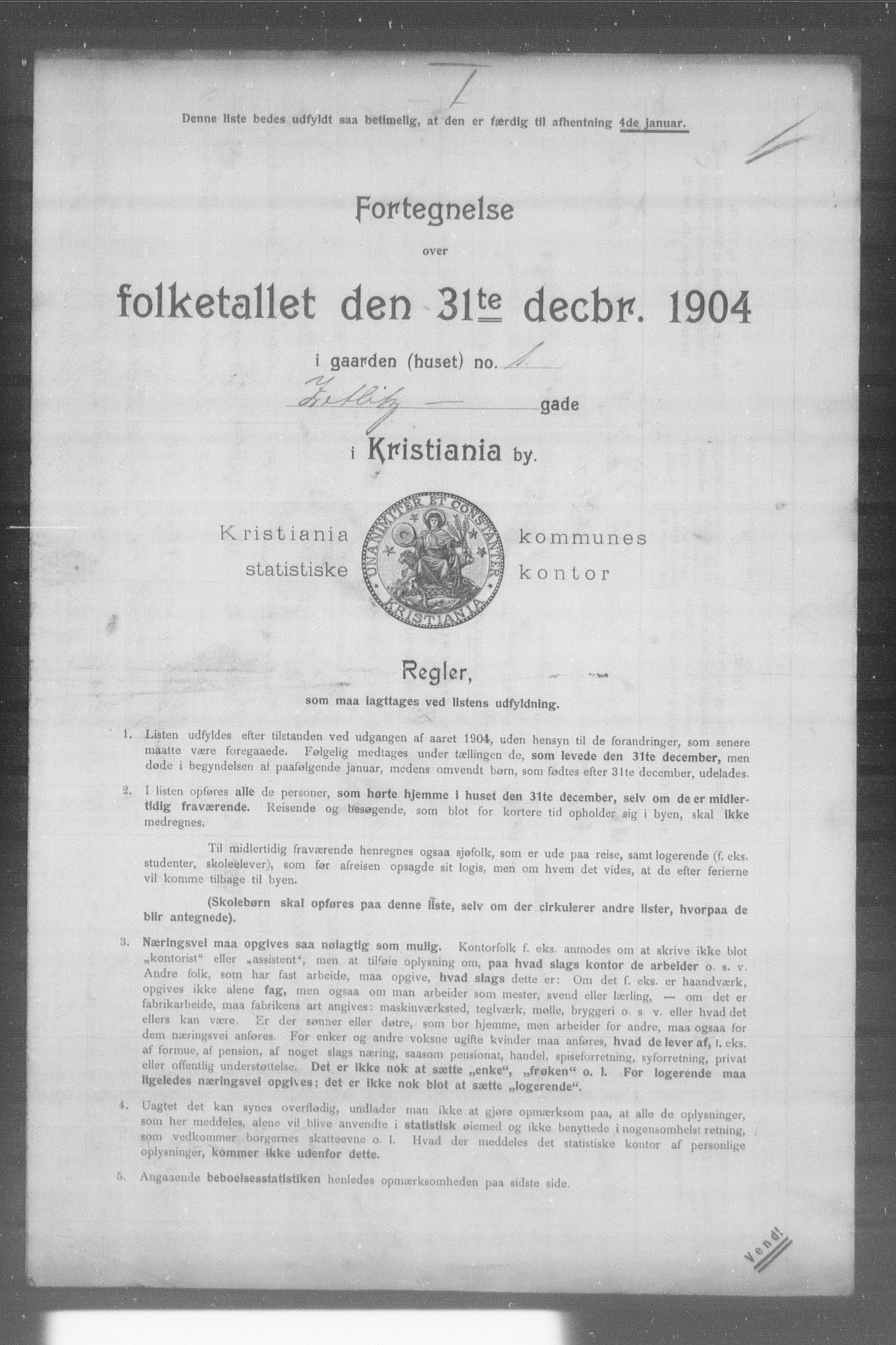 OBA, Municipal Census 1904 for Kristiania, 1904, p. 24105