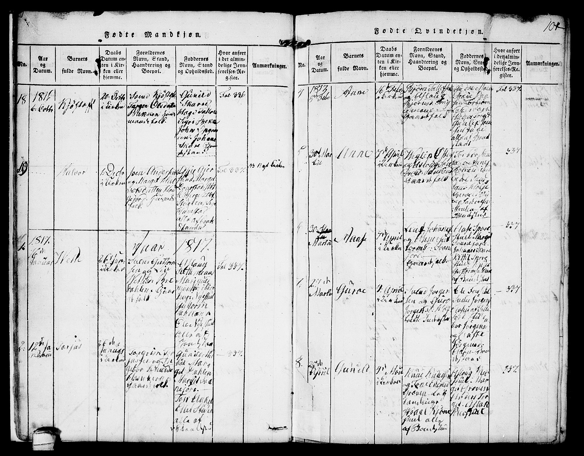 Kviteseid kirkebøker, SAKO/A-276/F/Fb/L0001: Parish register (official) no. II 1, 1815-1836, p. 10