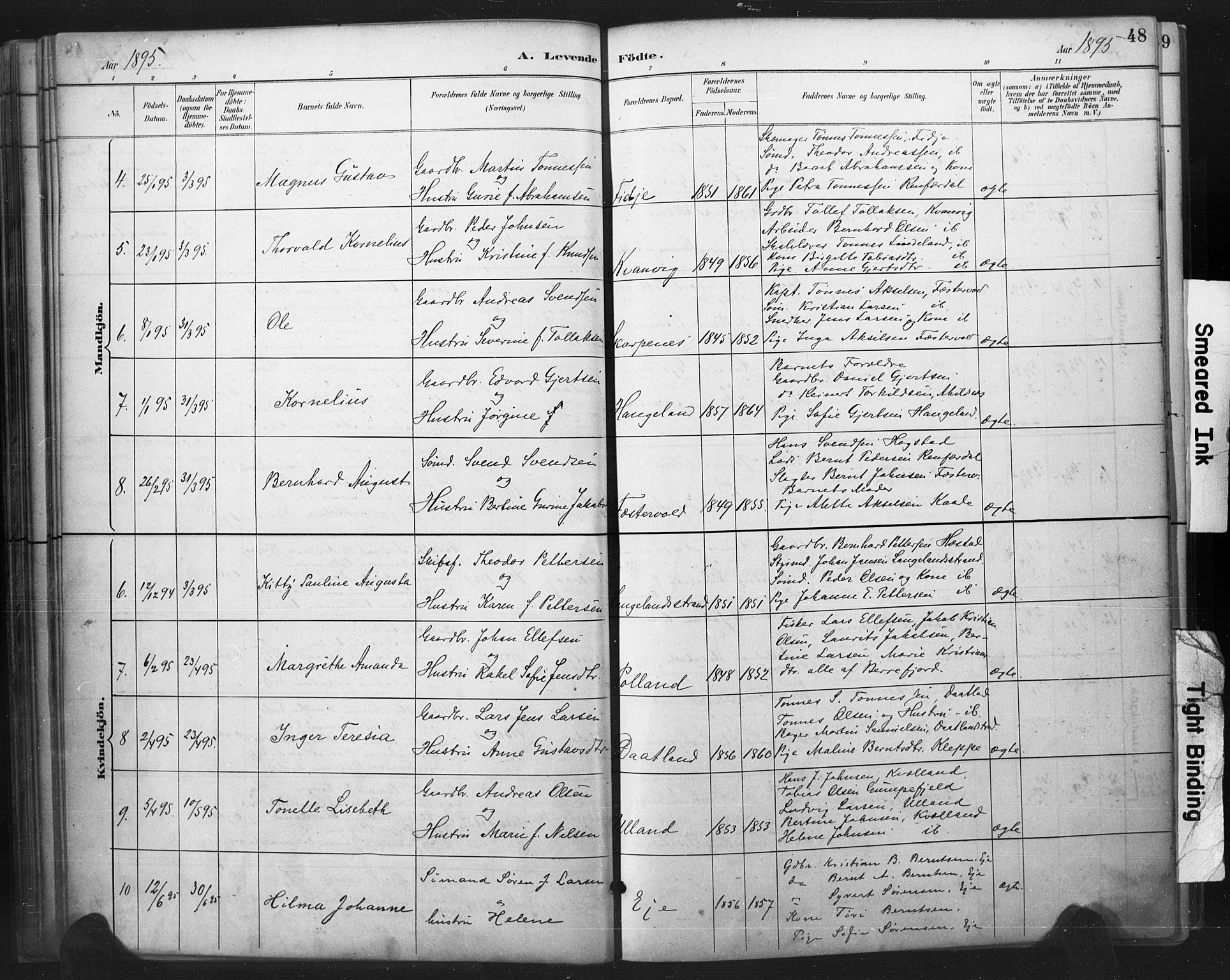 Flekkefjord sokneprestkontor, AV/SAK-1111-0012/F/Fa/Fab/L0006: Parish register (official) no. A 6, 1886-1901, p. 48