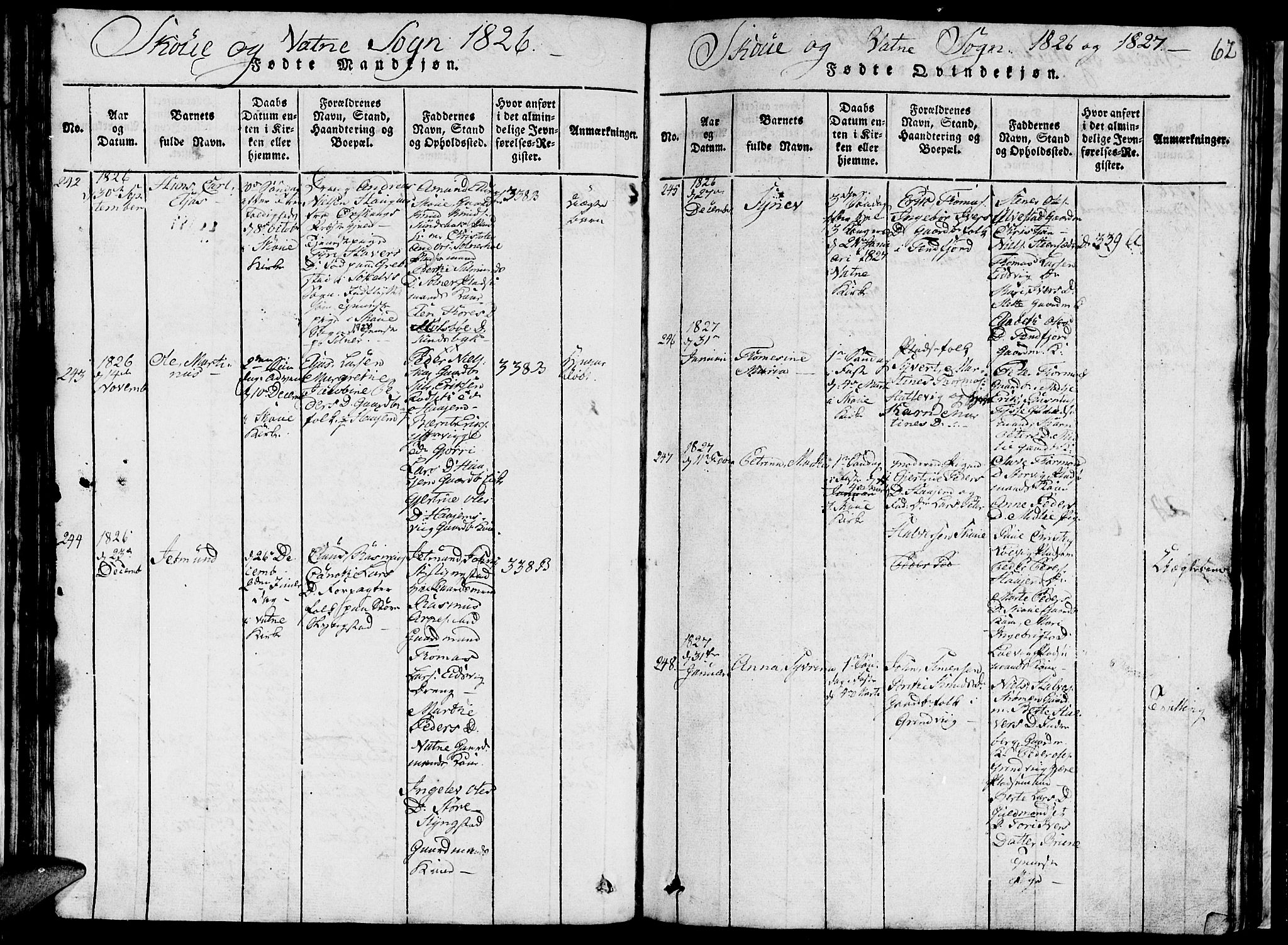 Ministerialprotokoller, klokkerbøker og fødselsregistre - Møre og Romsdal, AV/SAT-A-1454/524/L0360: Parish register (copy) no. 524C01, 1816-1830, p. 62