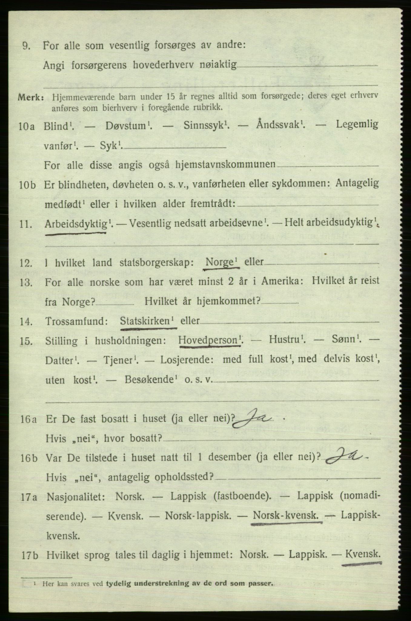 SATØ, 1920 census for Alta, 1920, p. 6592