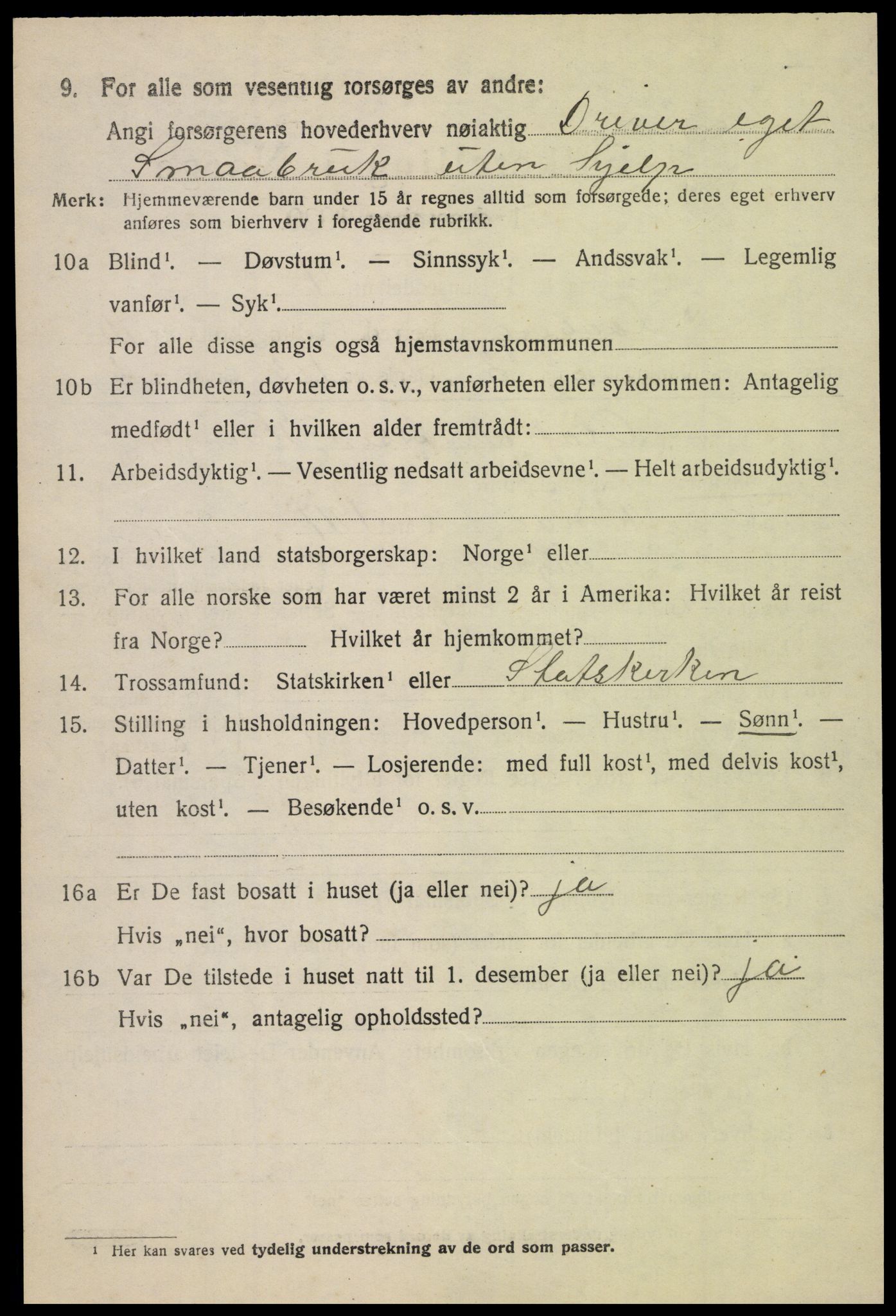 SAH, 1920 census for Fåberg, 1920, p. 11661
