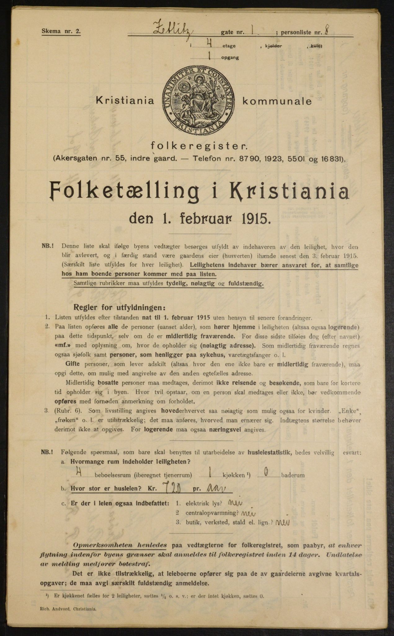 OBA, Municipal Census 1915 for Kristiania, 1915, p. 129178