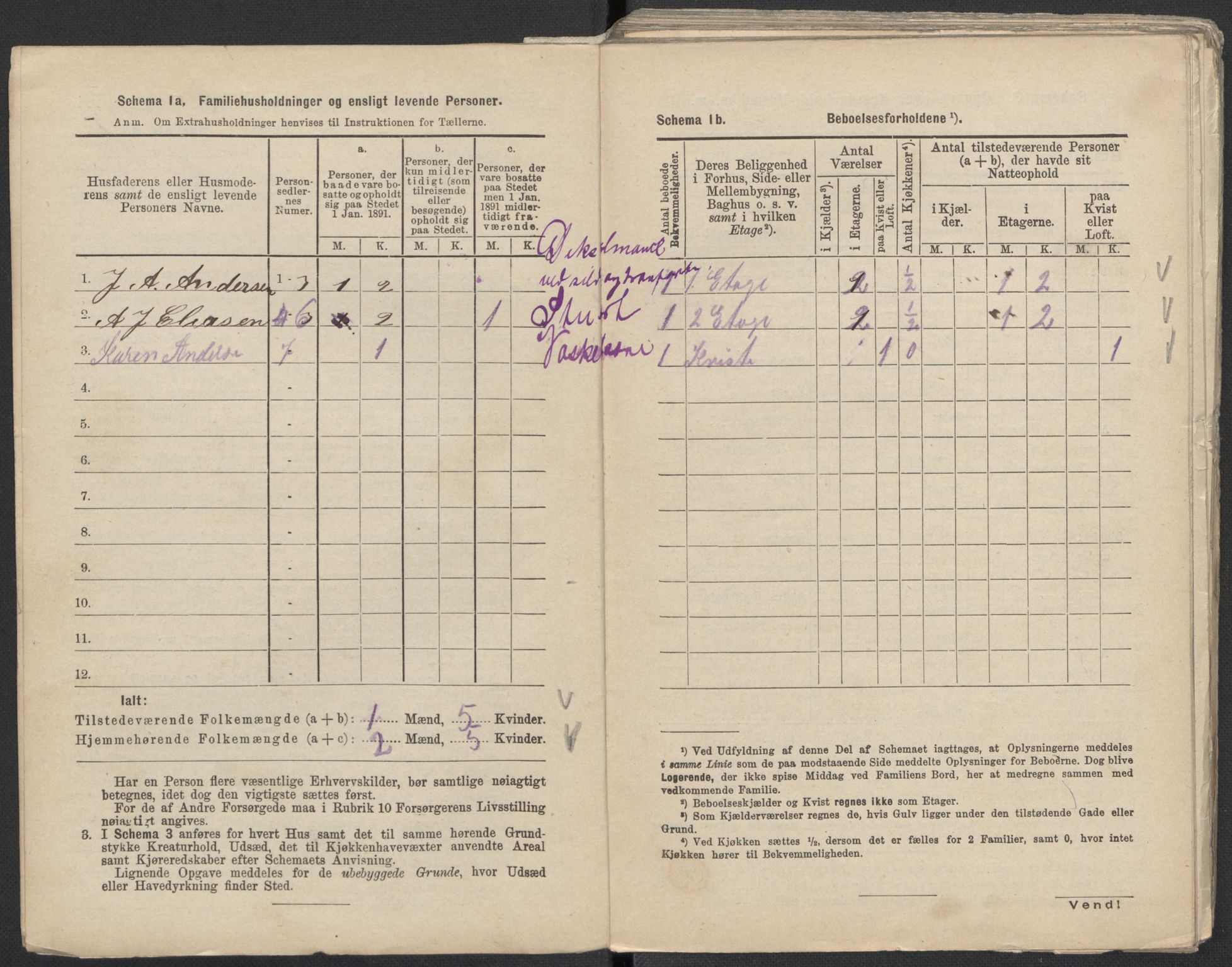 RA, 1891 Census for 1301 Bergen, 1891, p. 8455