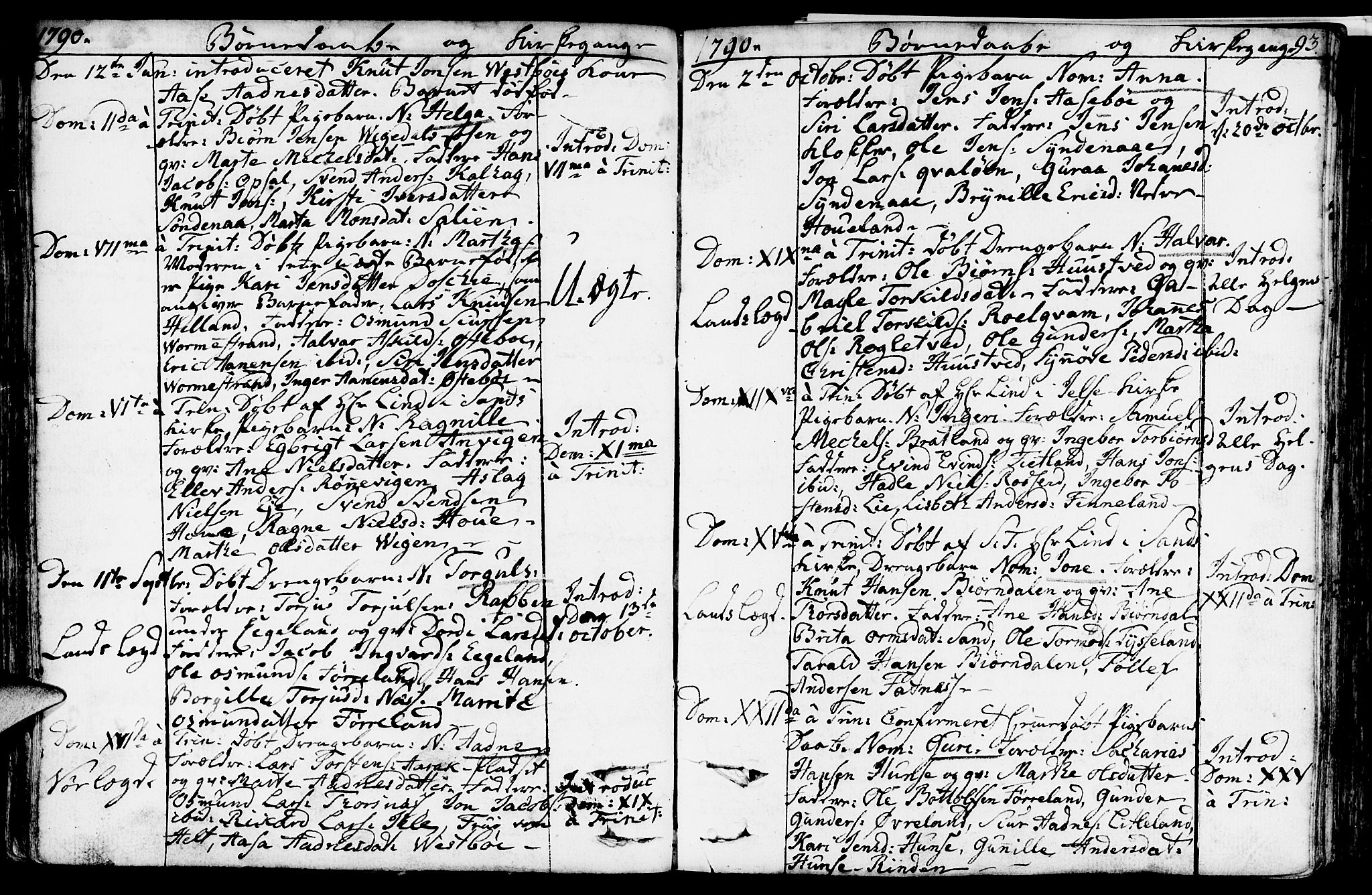 Vikedal sokneprestkontor, SAST/A-101840/01/IV: Parish register (official) no. A 2, 1779-1817, p. 93