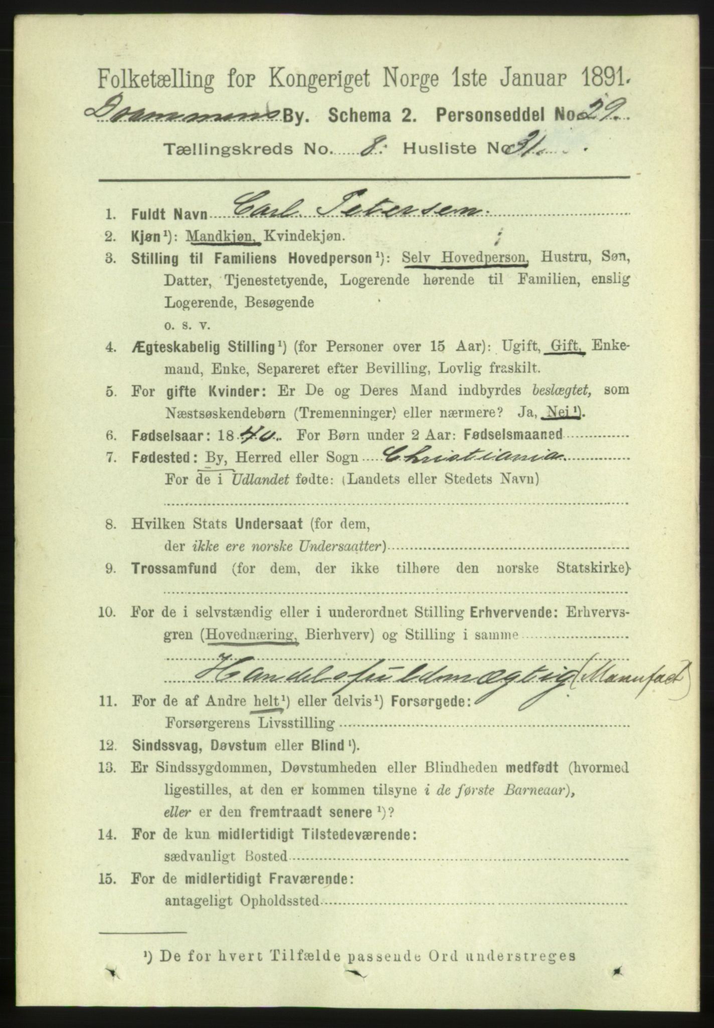 RA, 1891 census for 0602 Drammen, 1891, p. 7189