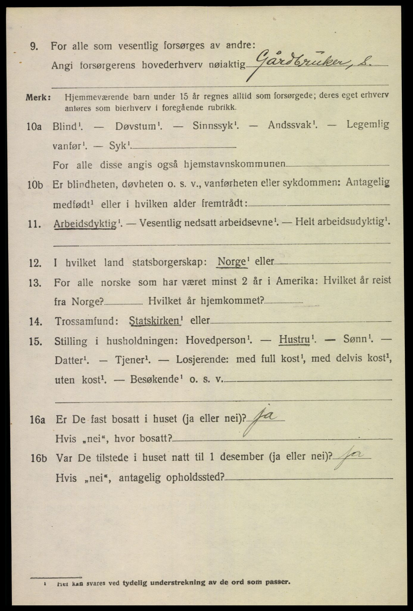 SAK, 1920 census for Sør-Audnedal, 1920, p. 1642