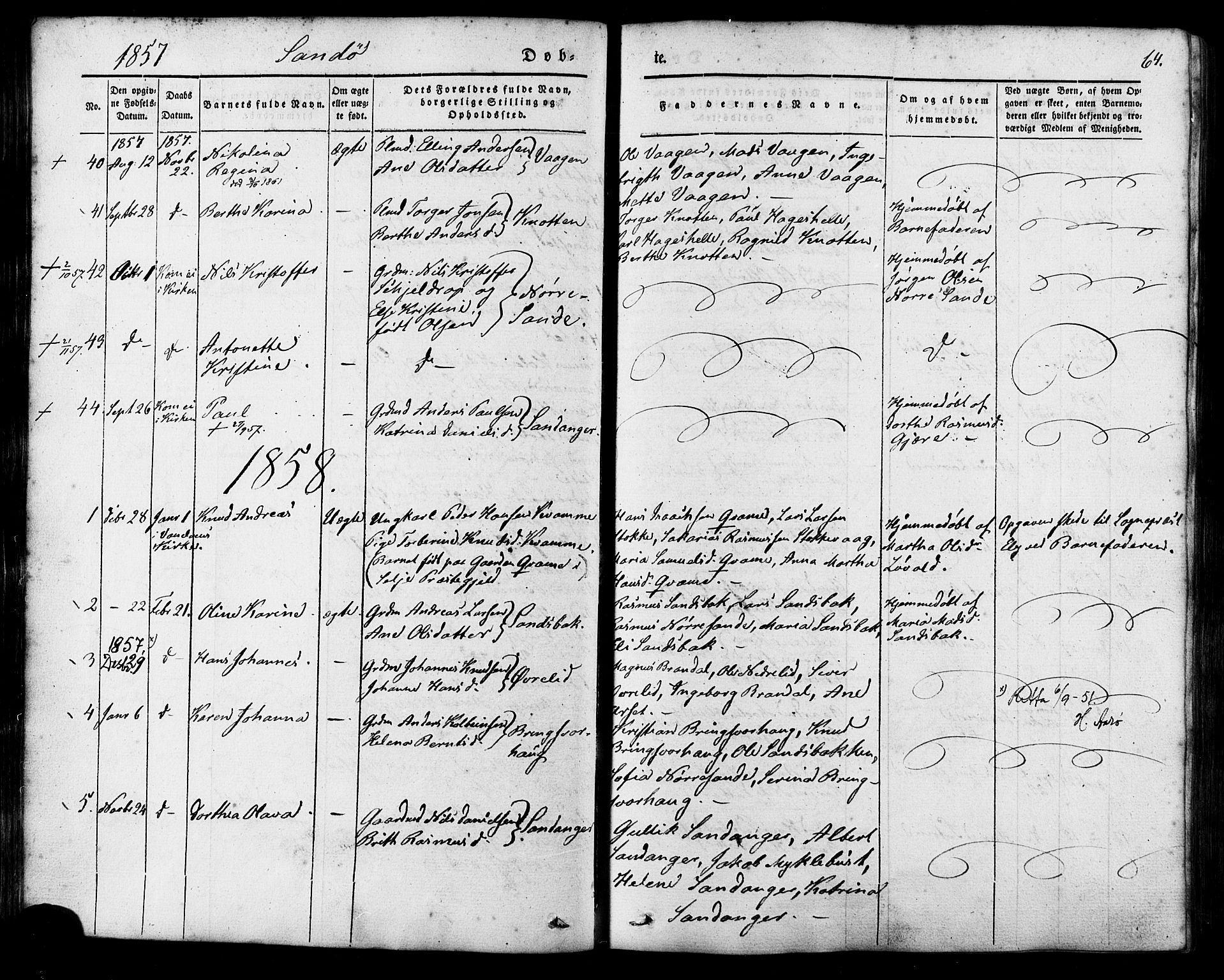 Ministerialprotokoller, klokkerbøker og fødselsregistre - Møre og Romsdal, AV/SAT-A-1454/503/L0034: Parish register (official) no. 503A02, 1841-1884, p. 64