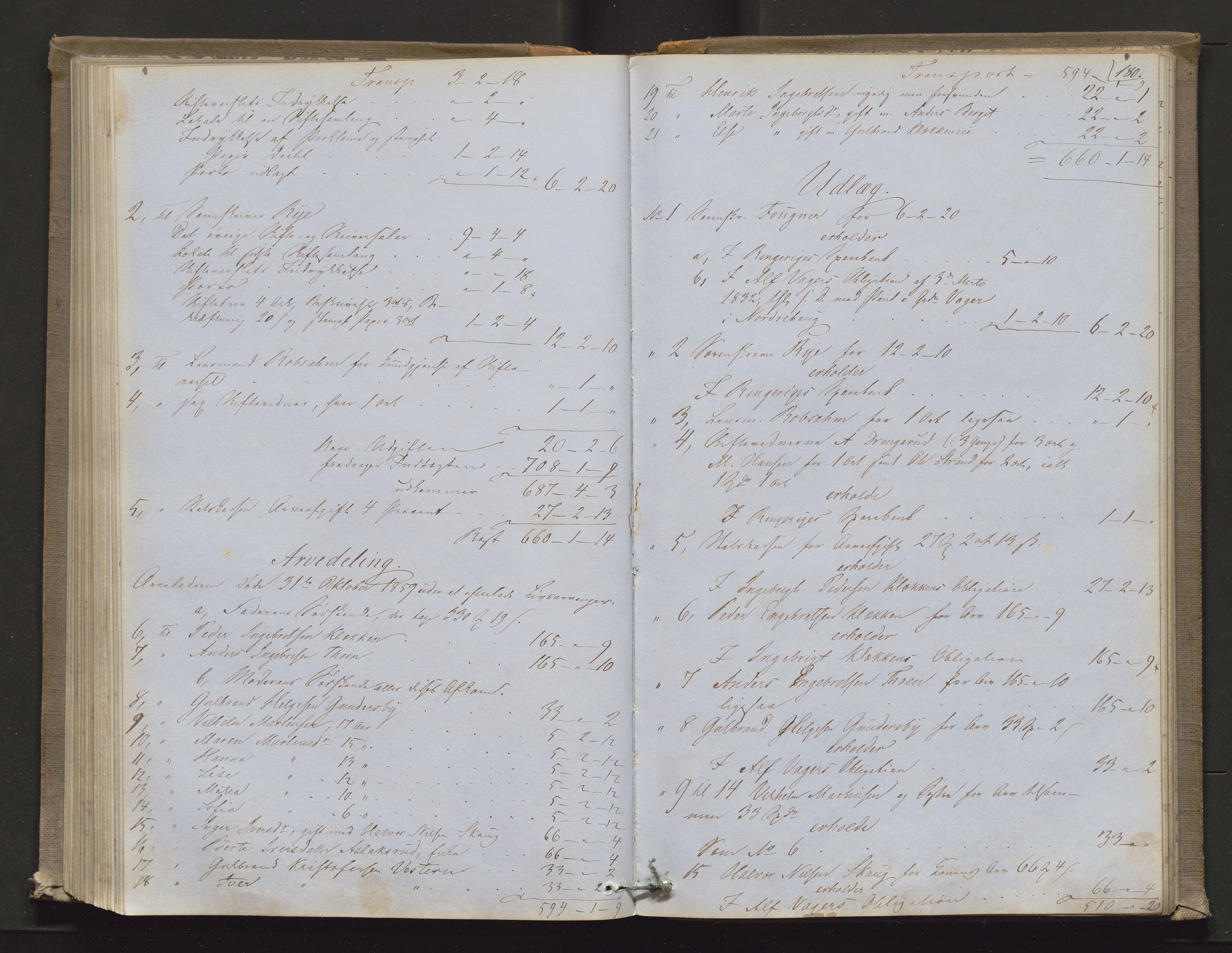 Ringerike sorenskriveri, AV/SAKO-A-105/H/Hb/Hbd/Hbda/L0004: Skifteutlodningsprotokoll, 1857-1862, p. 179b-180a