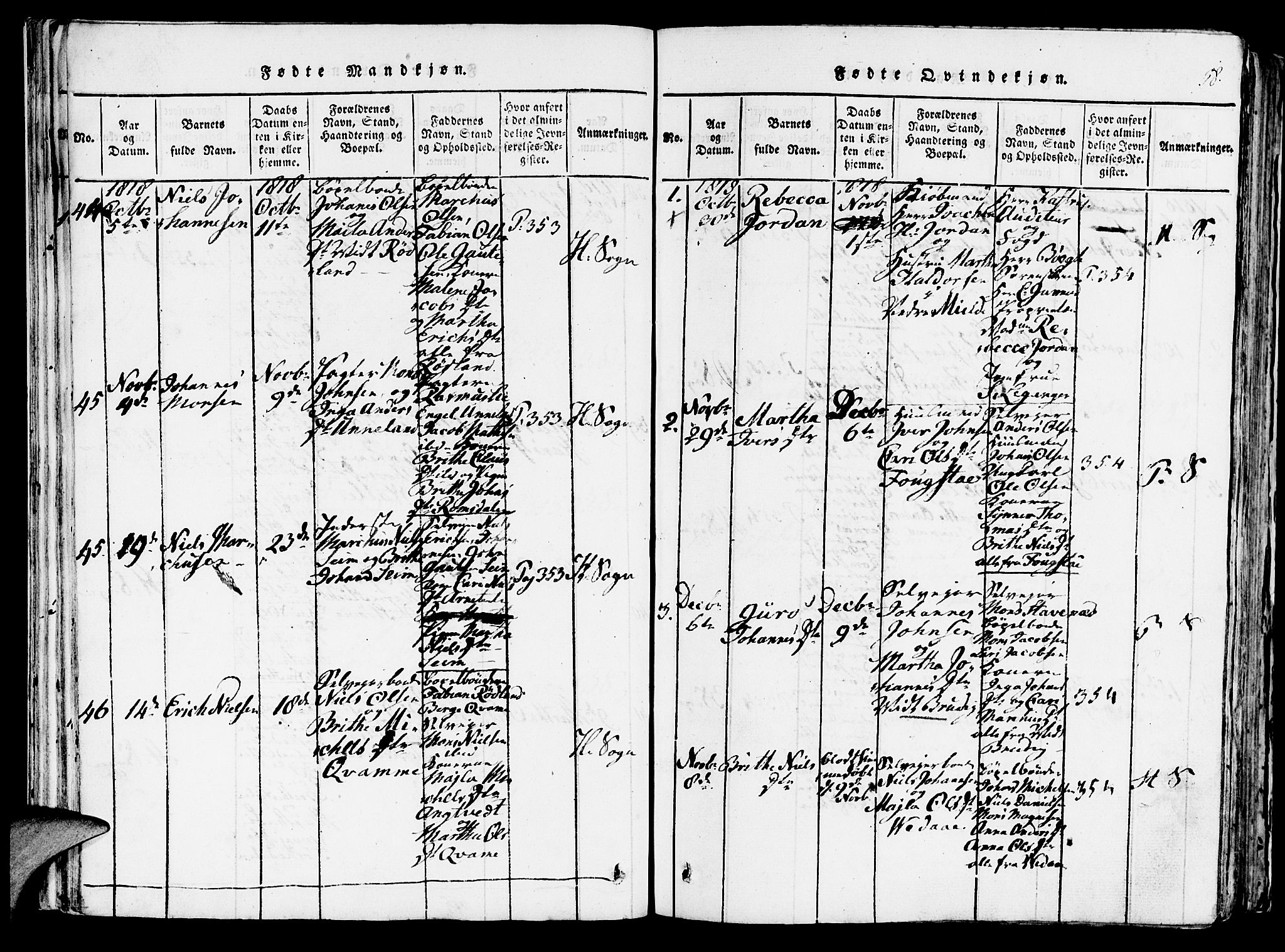 Haus sokneprestembete, AV/SAB-A-75601/H/Haa: Parish register (official) no. A 12, 1816-1821, p. 58