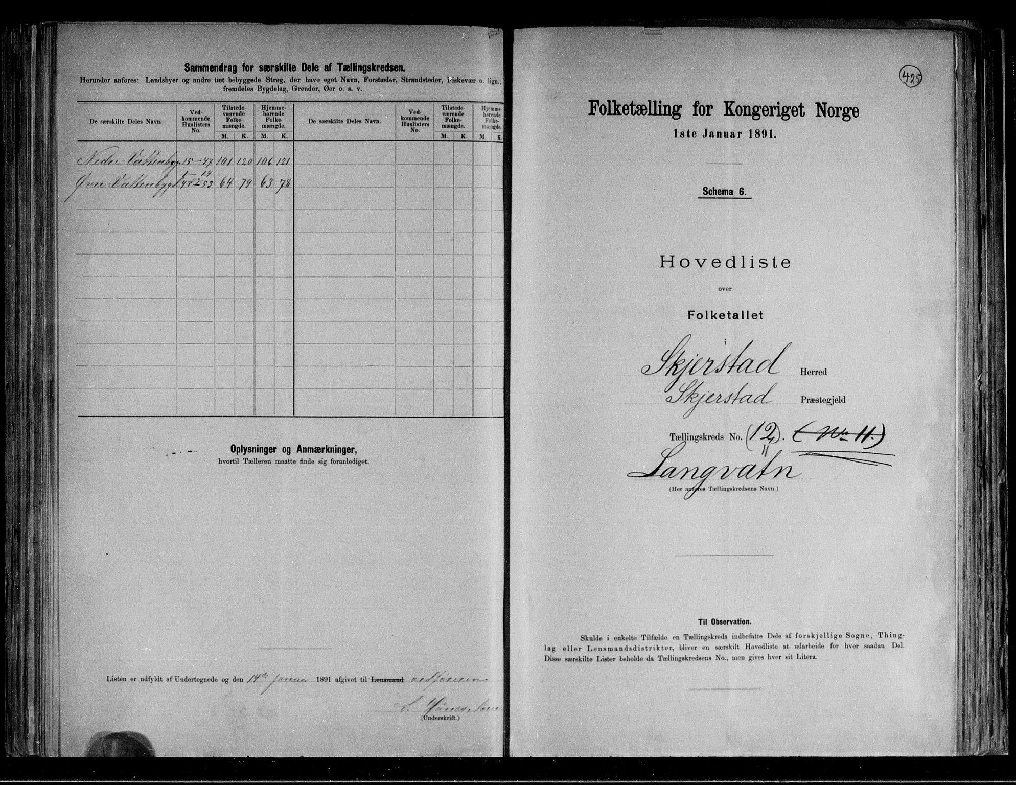 RA, 1891 census for 1842 Skjerstad, 1891, p. 25