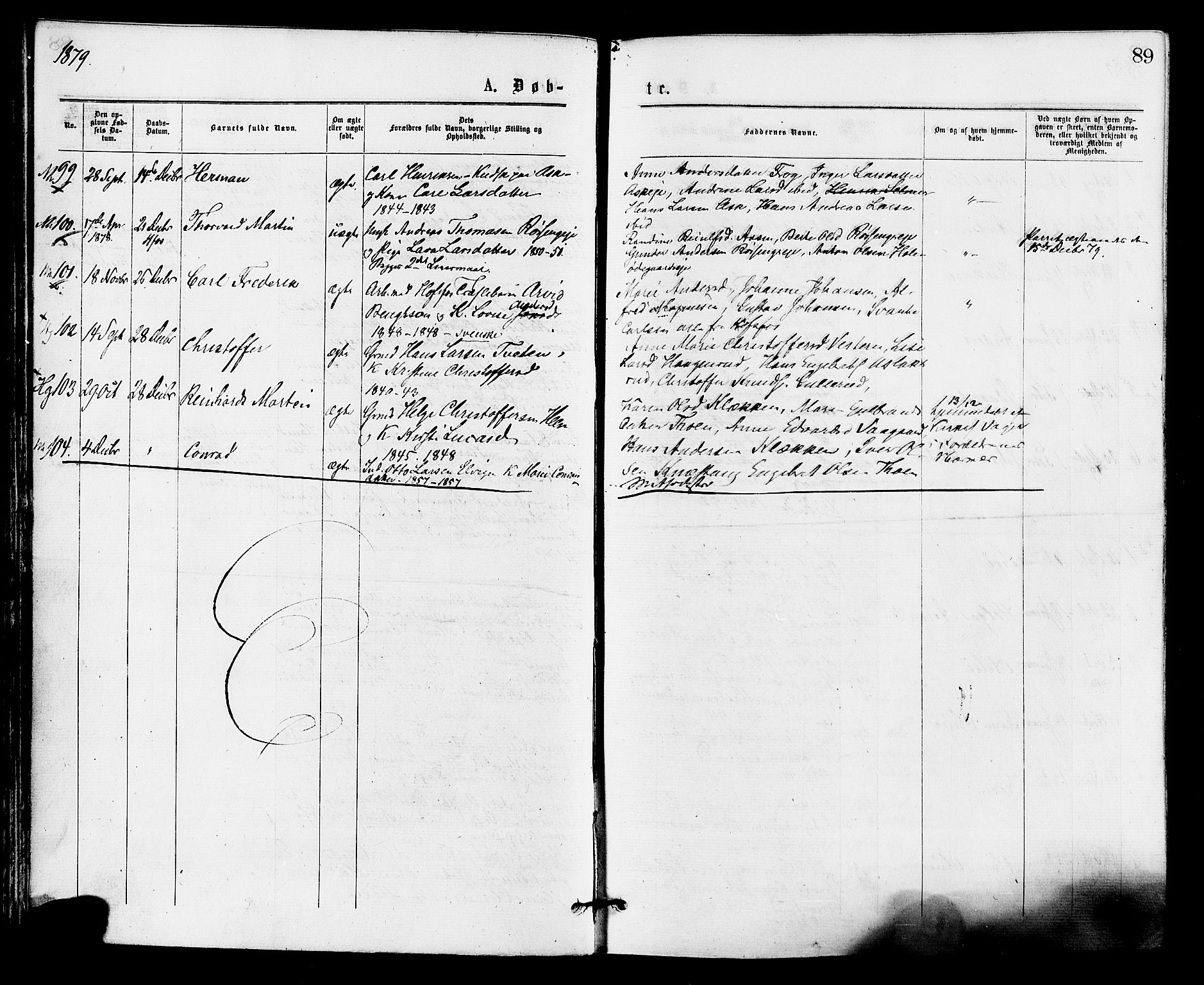 Norderhov kirkebøker, AV/SAKO-A-237/F/Fa/L0015: Parish register (official) no. 15, 1875-1884, p. 89