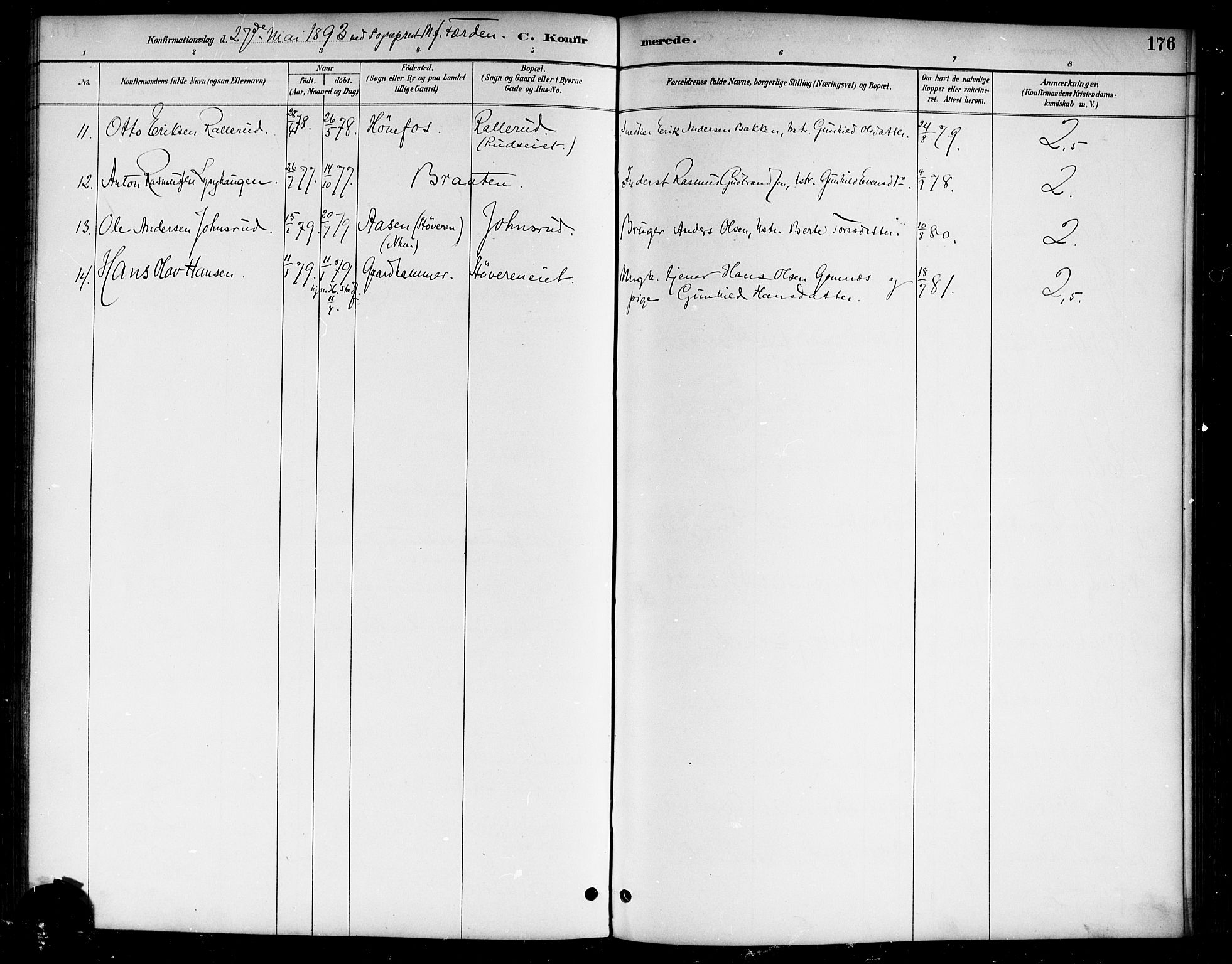 Lunder kirkebøker, AV/SAKO-A-629/G/Ga/L0004: Parish register (copy) no. I 4, 1889-1917, p. 176