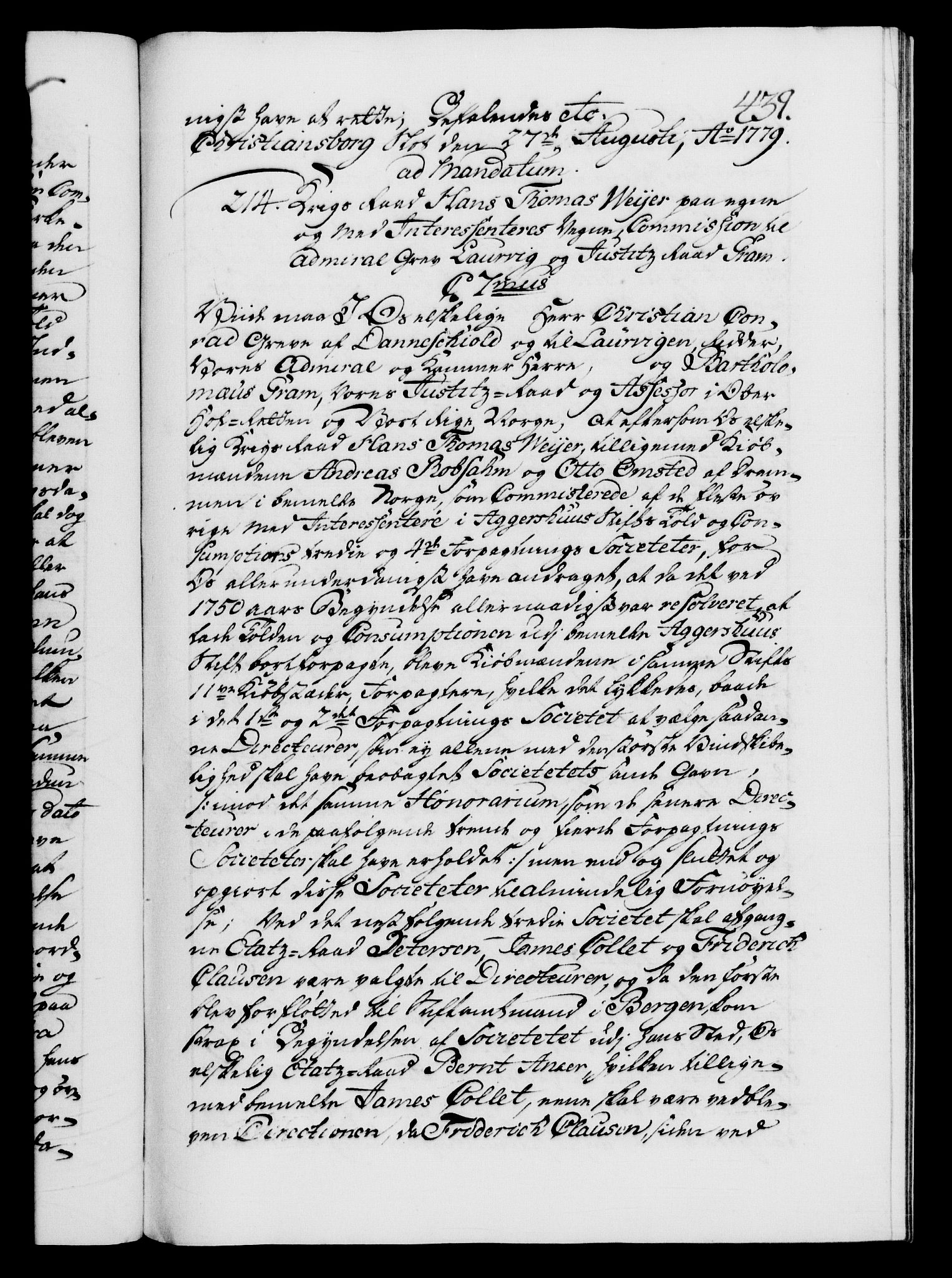 Danske Kanselli 1572-1799, AV/RA-EA-3023/F/Fc/Fca/Fcab/L0042: Norske tegnelser, 1777-1781, p. 439a