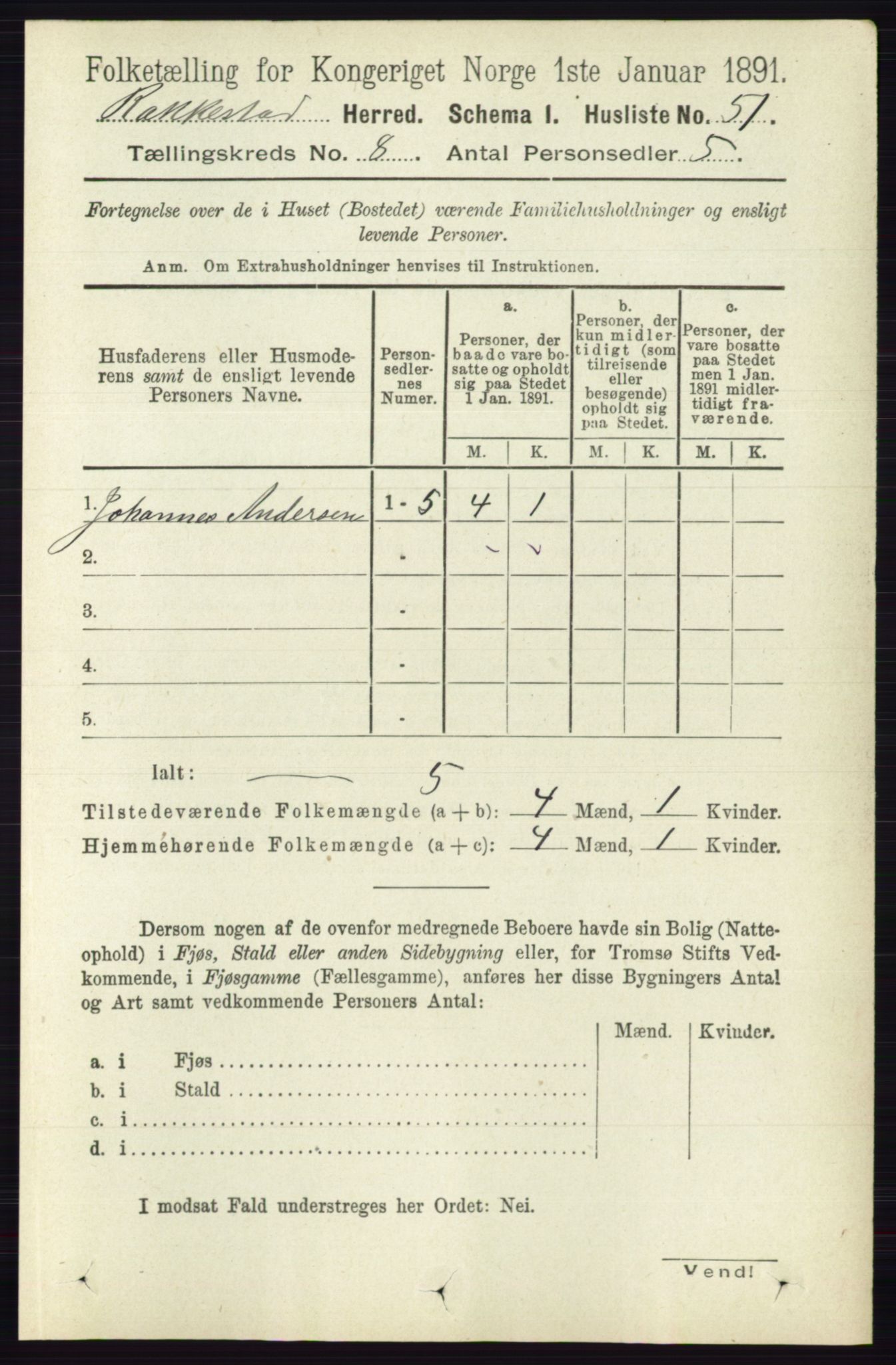 RA, 1891 census for 0128 Rakkestad, 1891, p. 3606