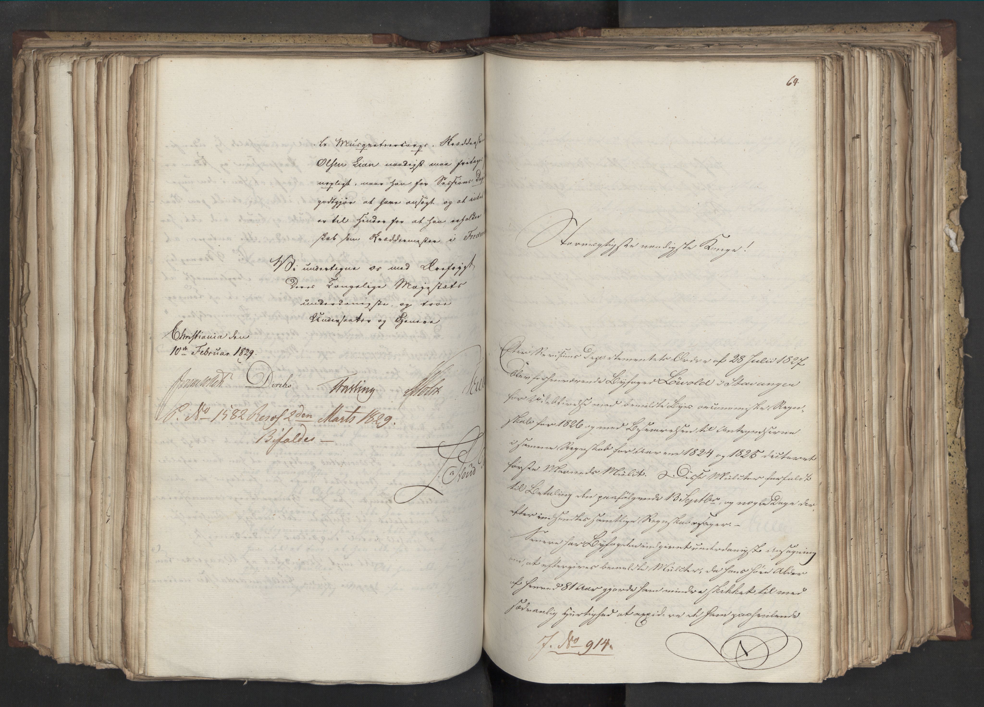 Statsrådsavdelingen i Stockholm, AV/RA-S-1003/D/Da/L0058: Regjeringsinnstillinger nr. 808-1073, 1829, p. 351