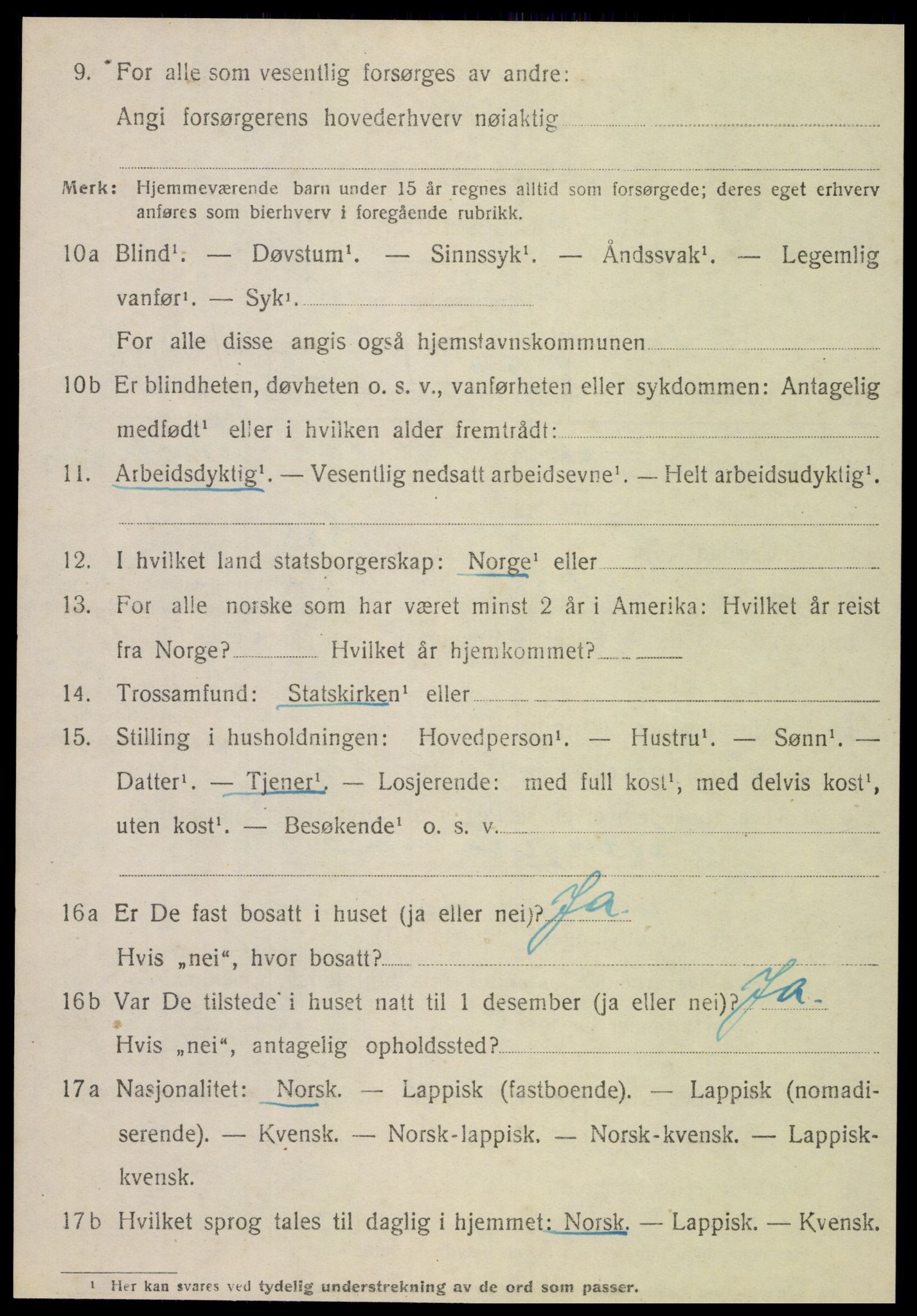 SAT, 1920 census for Meløy, 1920, p. 4706