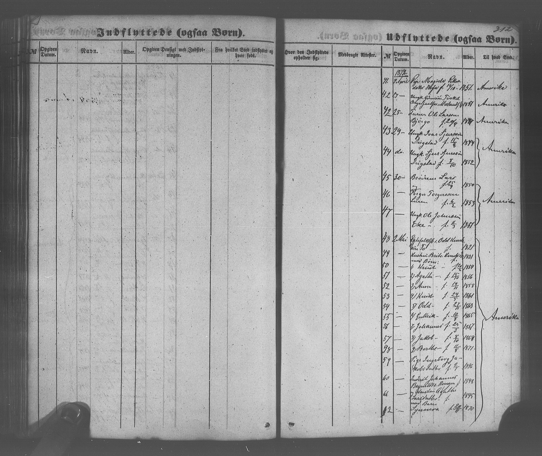 Voss sokneprestembete, AV/SAB-A-79001/H/Haa: Parish register (official) no. A 20, 1855-1886, p. 312