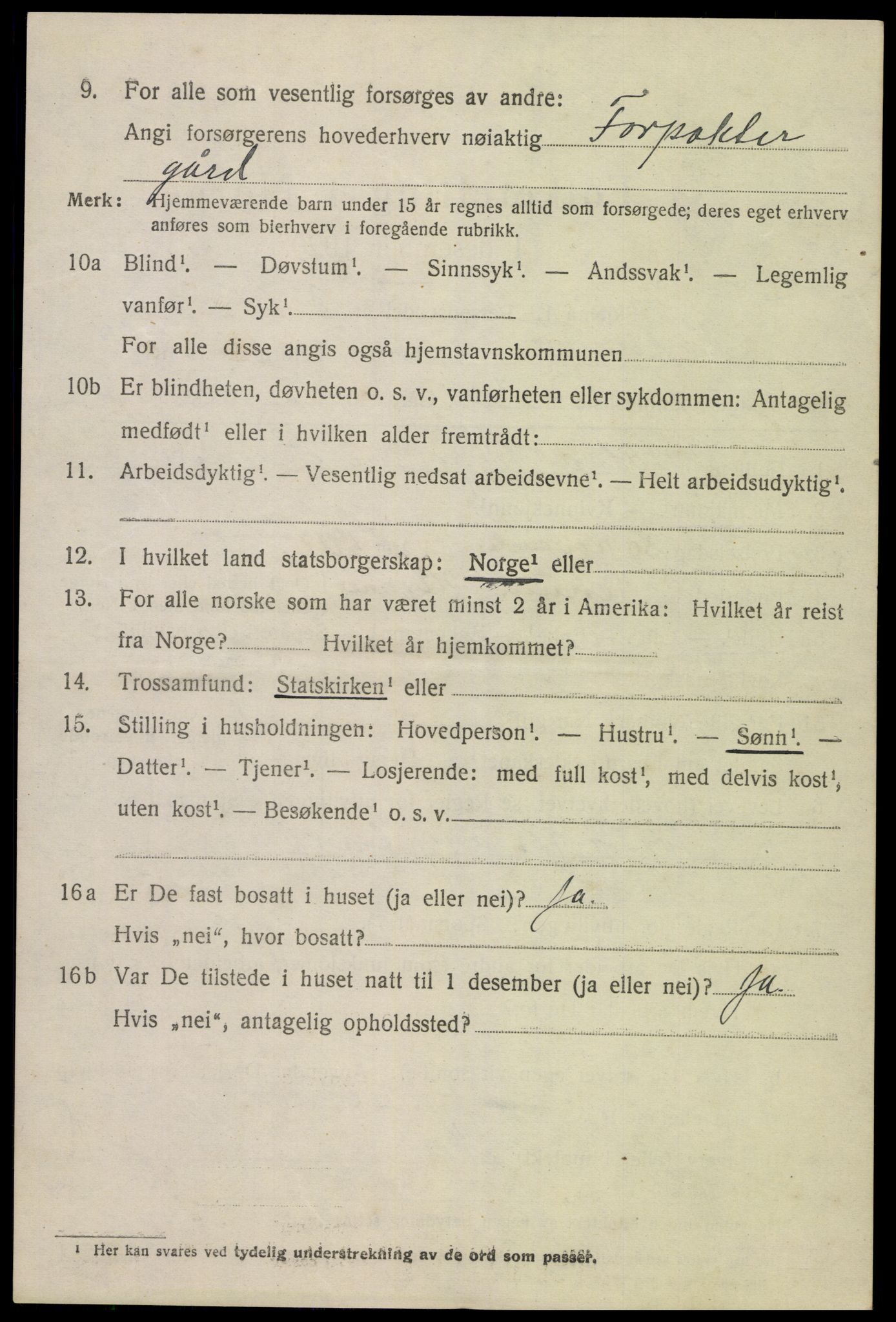 SAK, 1920 census for Hornnes, 1920, p. 1770