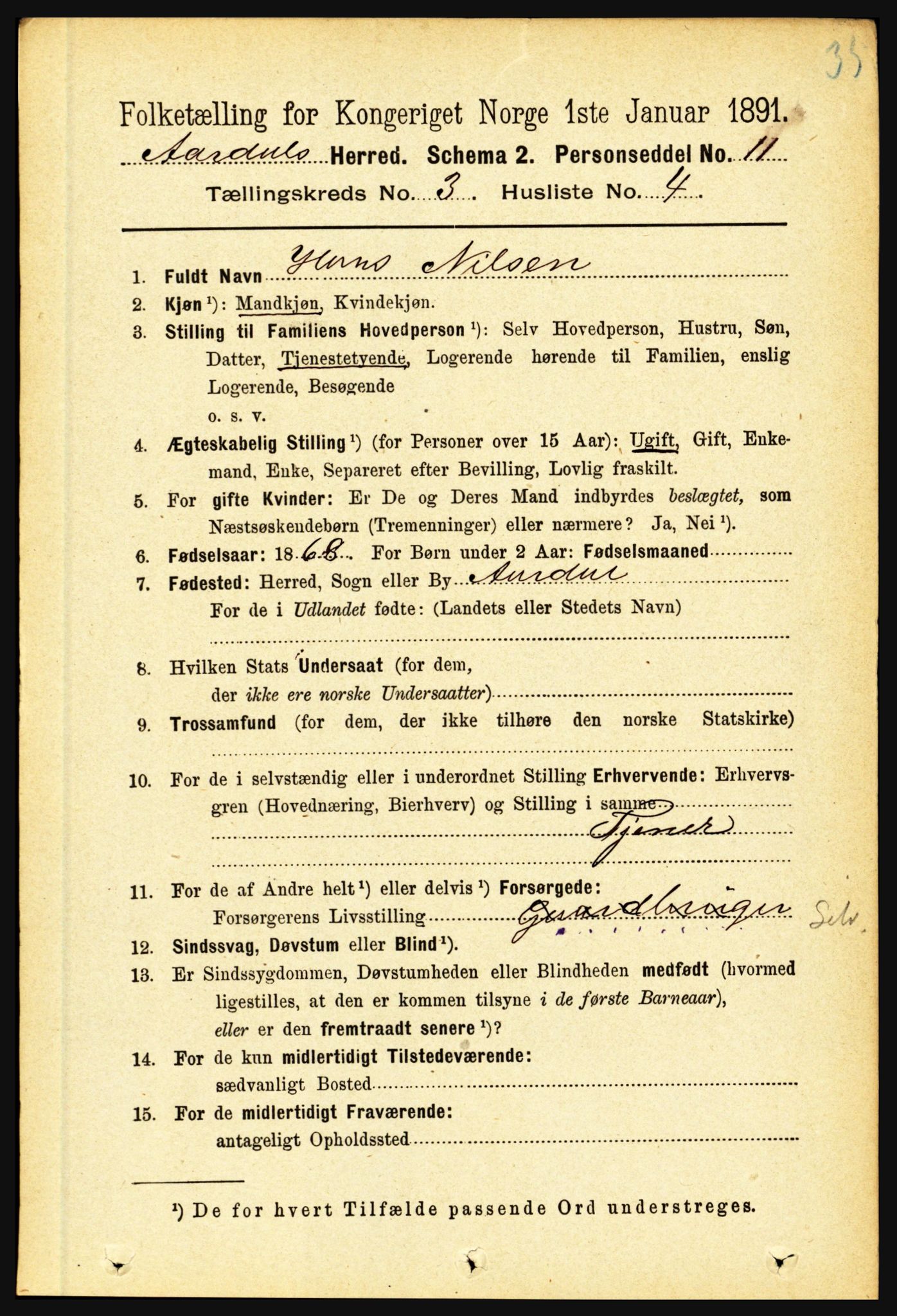 RA, 1891 census for 1424 Årdal, 1891, p. 417
