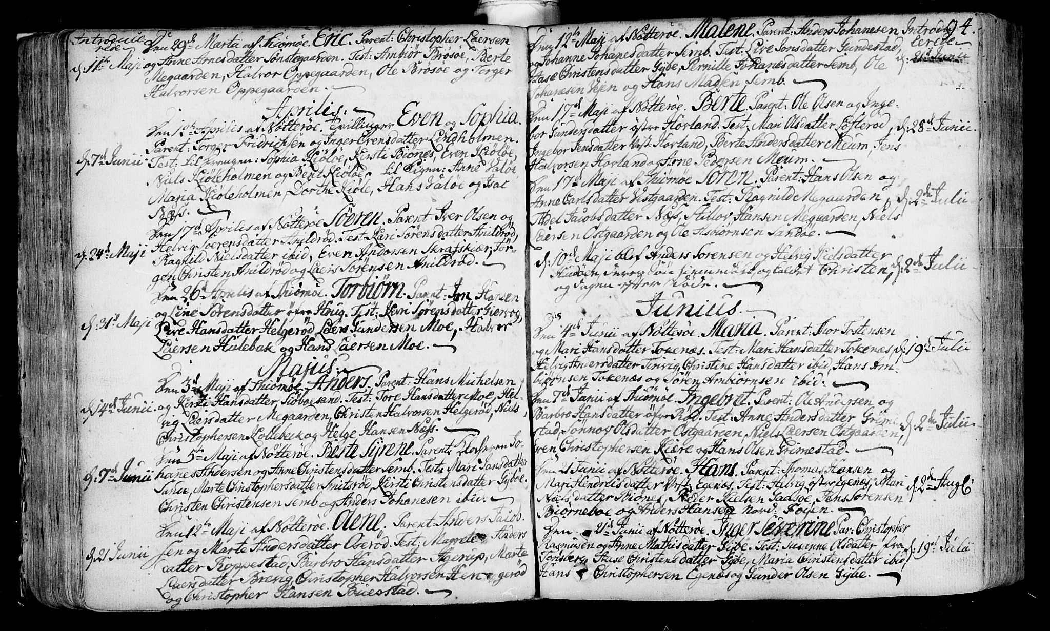 Nøtterøy kirkebøker, SAKO/A-354/F/Fa/L0002: Parish register (official) no. I 2, 1738-1790, p. 94