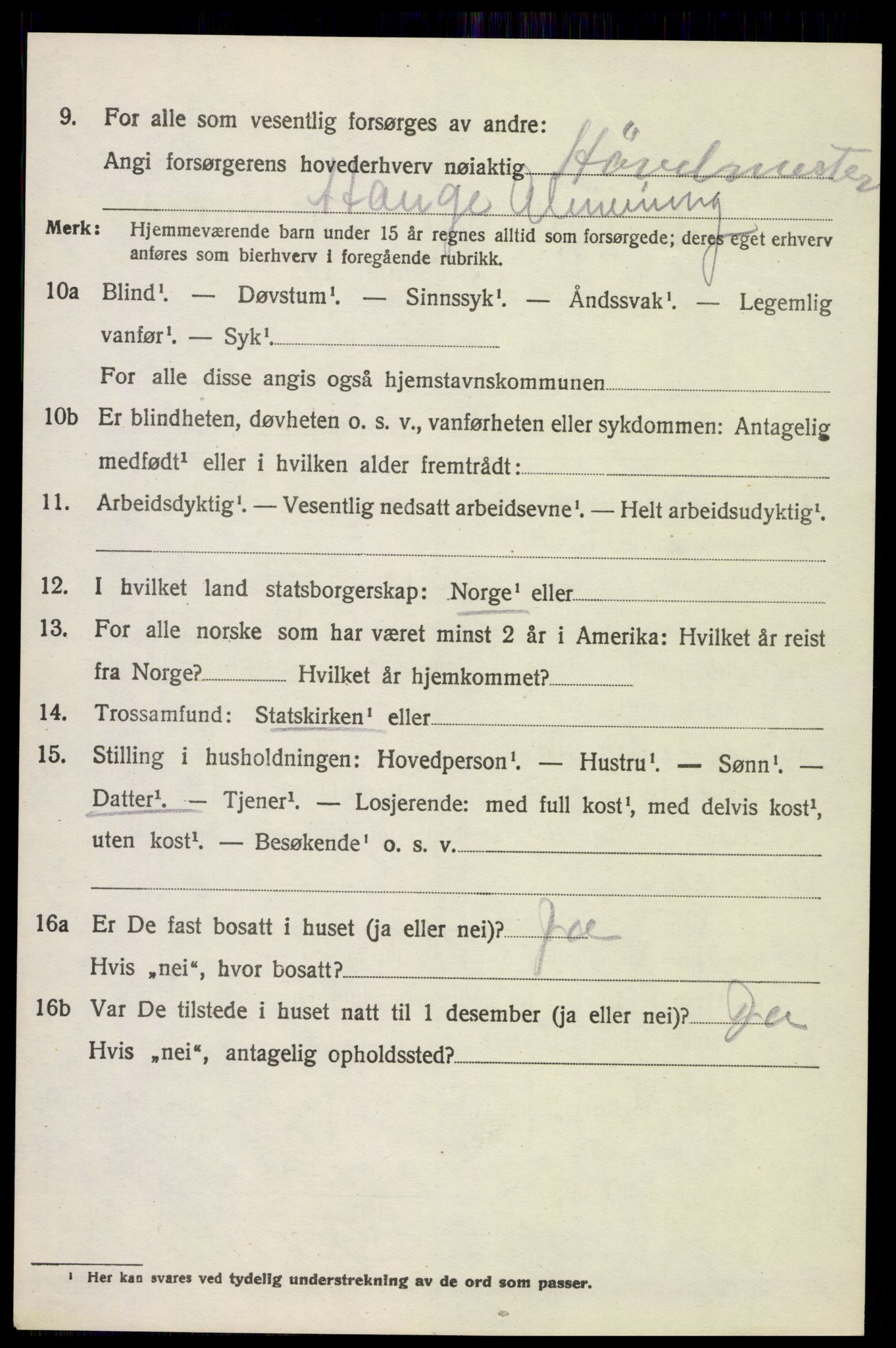 SAH, 1920 census for Stange, 1920, p. 17706