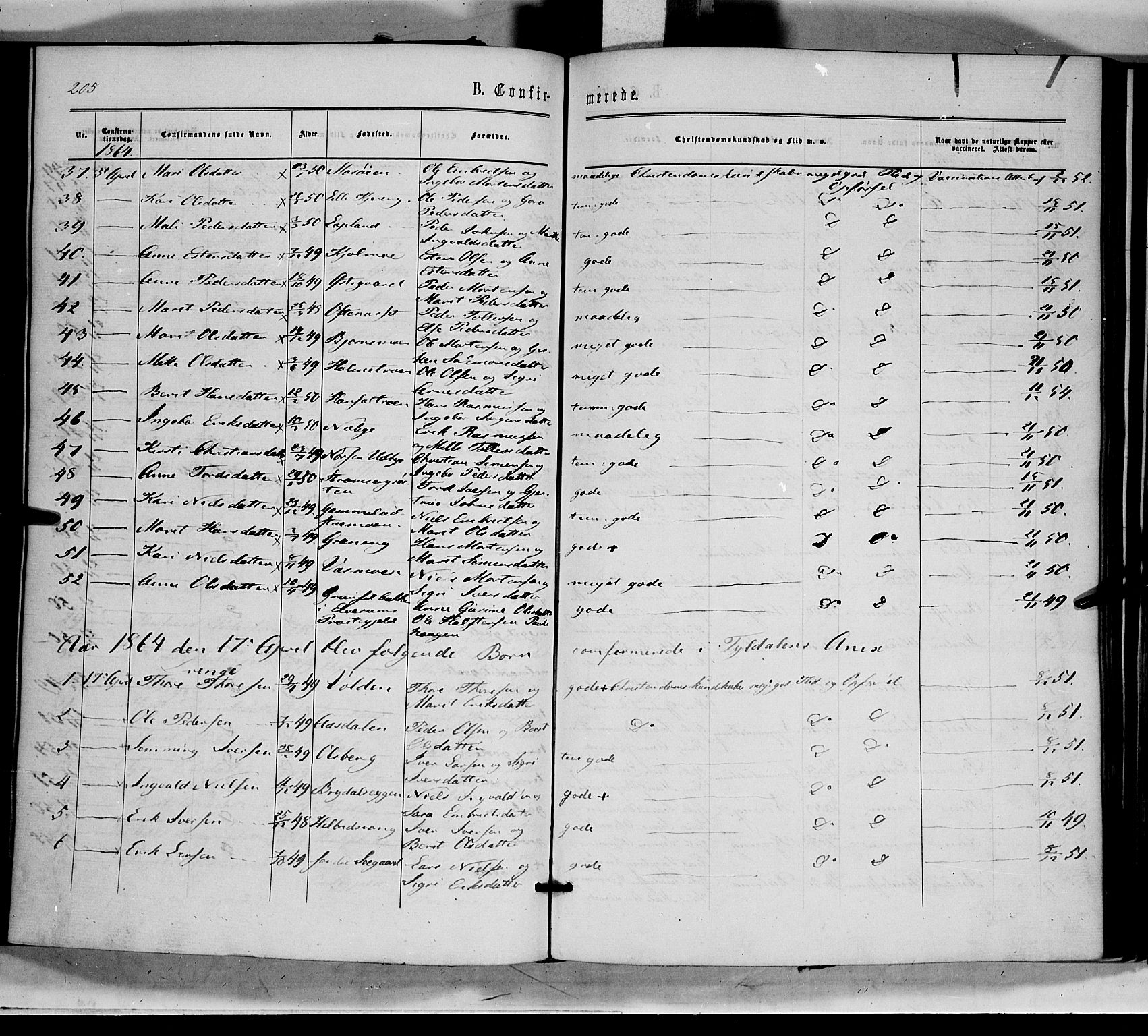 Tynset prestekontor, SAH/PREST-058/H/Ha/Haa/L0021: Parish register (official) no. 21, 1863-1879, p. 205