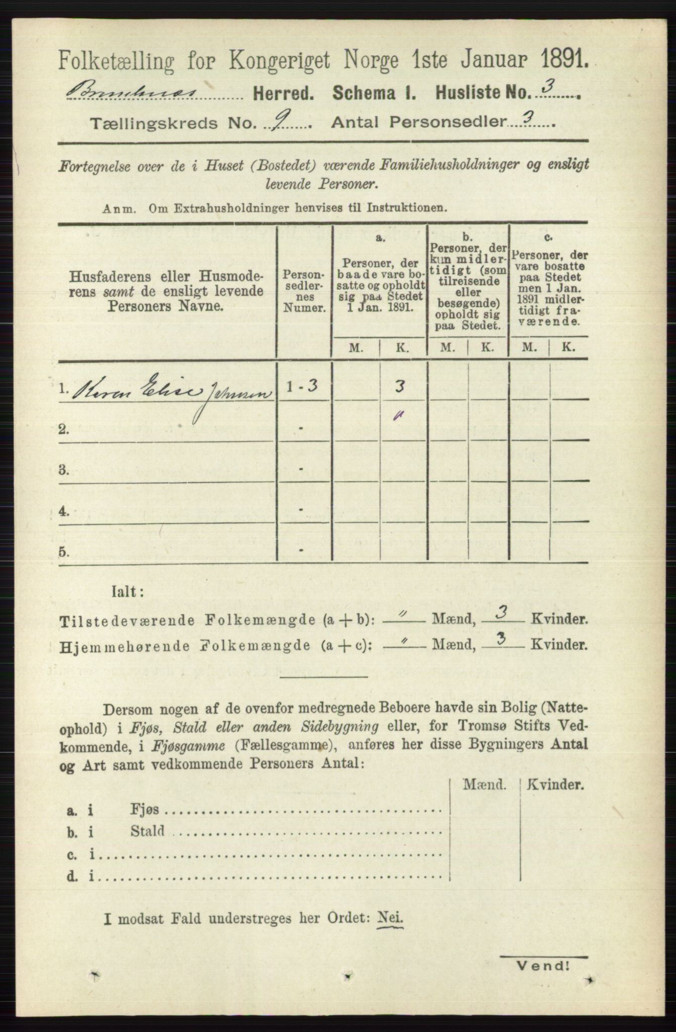 RA, 1891 census for 0726 Brunlanes, 1891, p. 4022