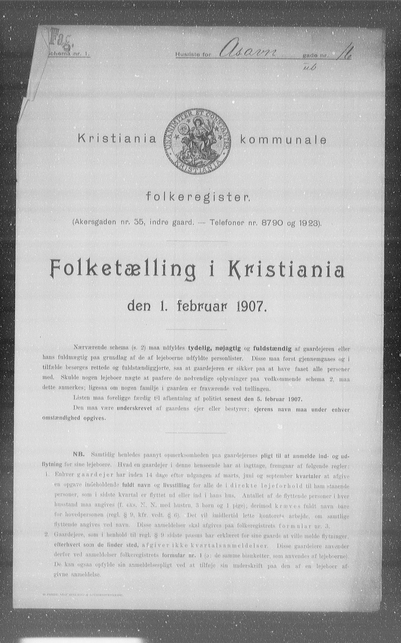 OBA, Municipal Census 1907 for Kristiania, 1907, p. 66628