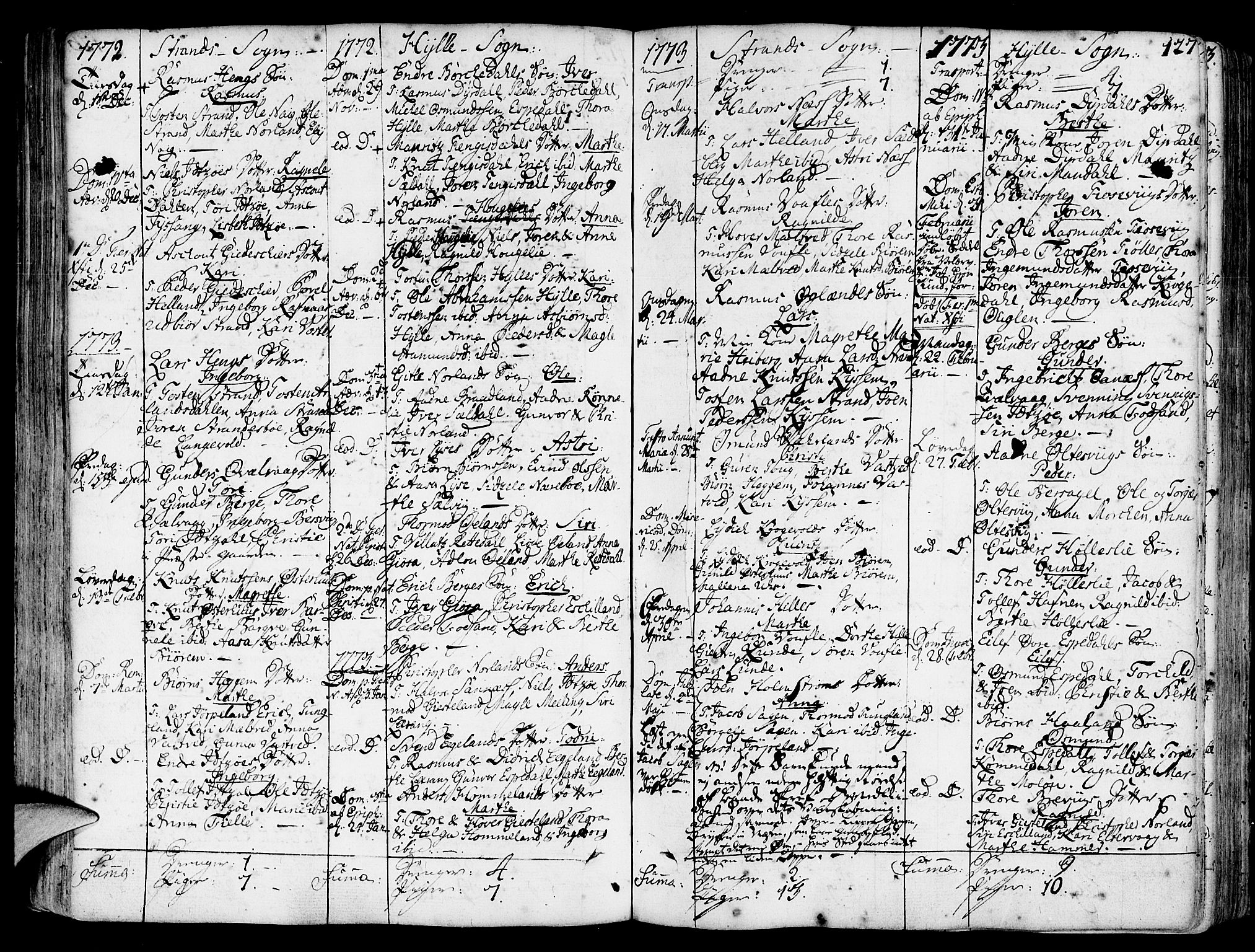 Strand sokneprestkontor, SAST/A-101828/H/Ha/Haa/L0003: Parish register (official) no. A 3, 1769-1816, p. 127