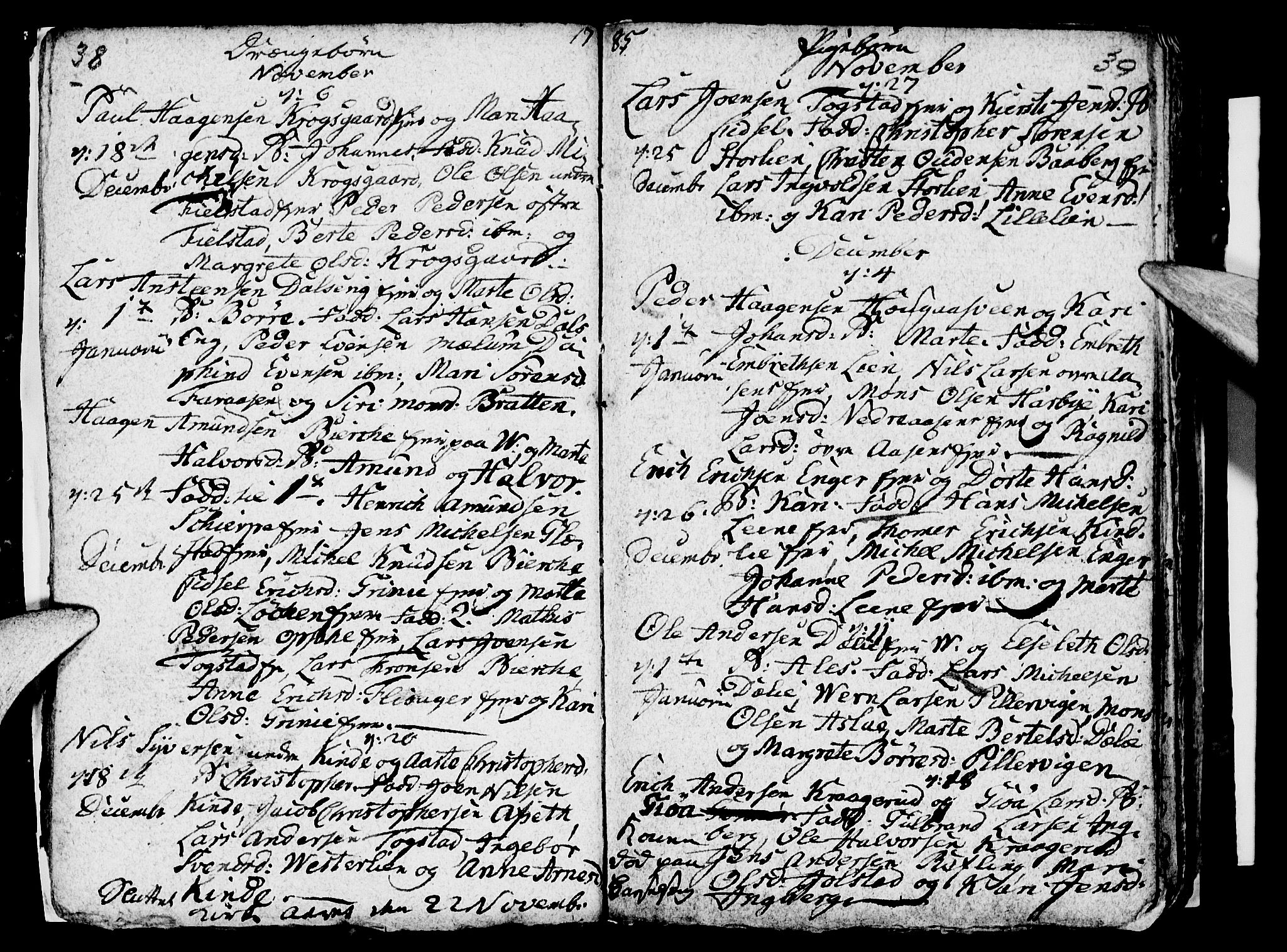 Ringsaker prestekontor, AV/SAH-PREST-014/I/Ia/L0005/0004: Parish register draft no. 5.4, 1785-1789, p. 38-39