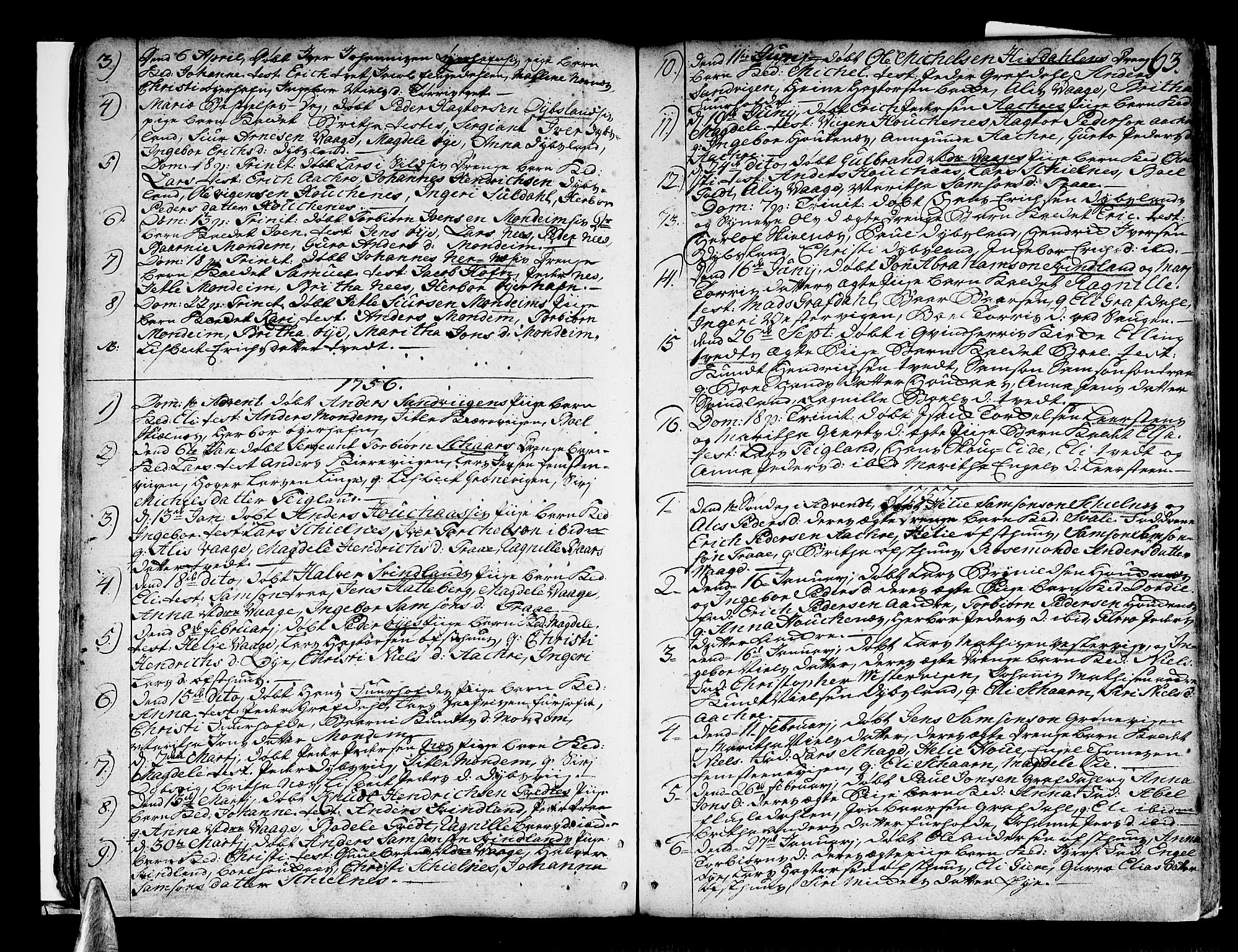 Strandebarm sokneprestembete, SAB/A-78401/H/Haa: Parish register (official) no. A 3 /3, 1751-1787, p. 63