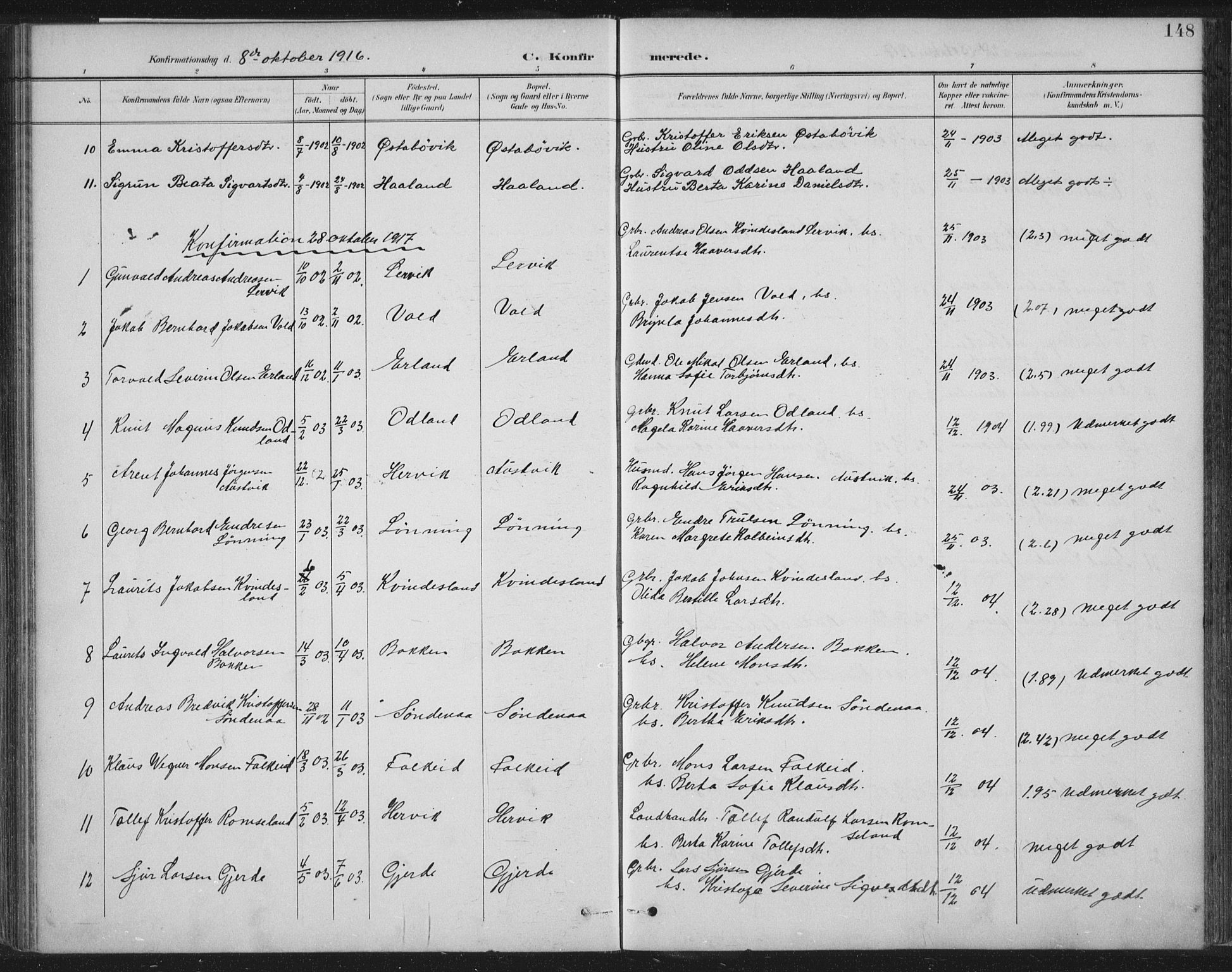 Tysvær sokneprestkontor, AV/SAST-A -101864/H/Ha/Haa/L0008: Parish register (official) no. A 8, 1897-1918, p. 148