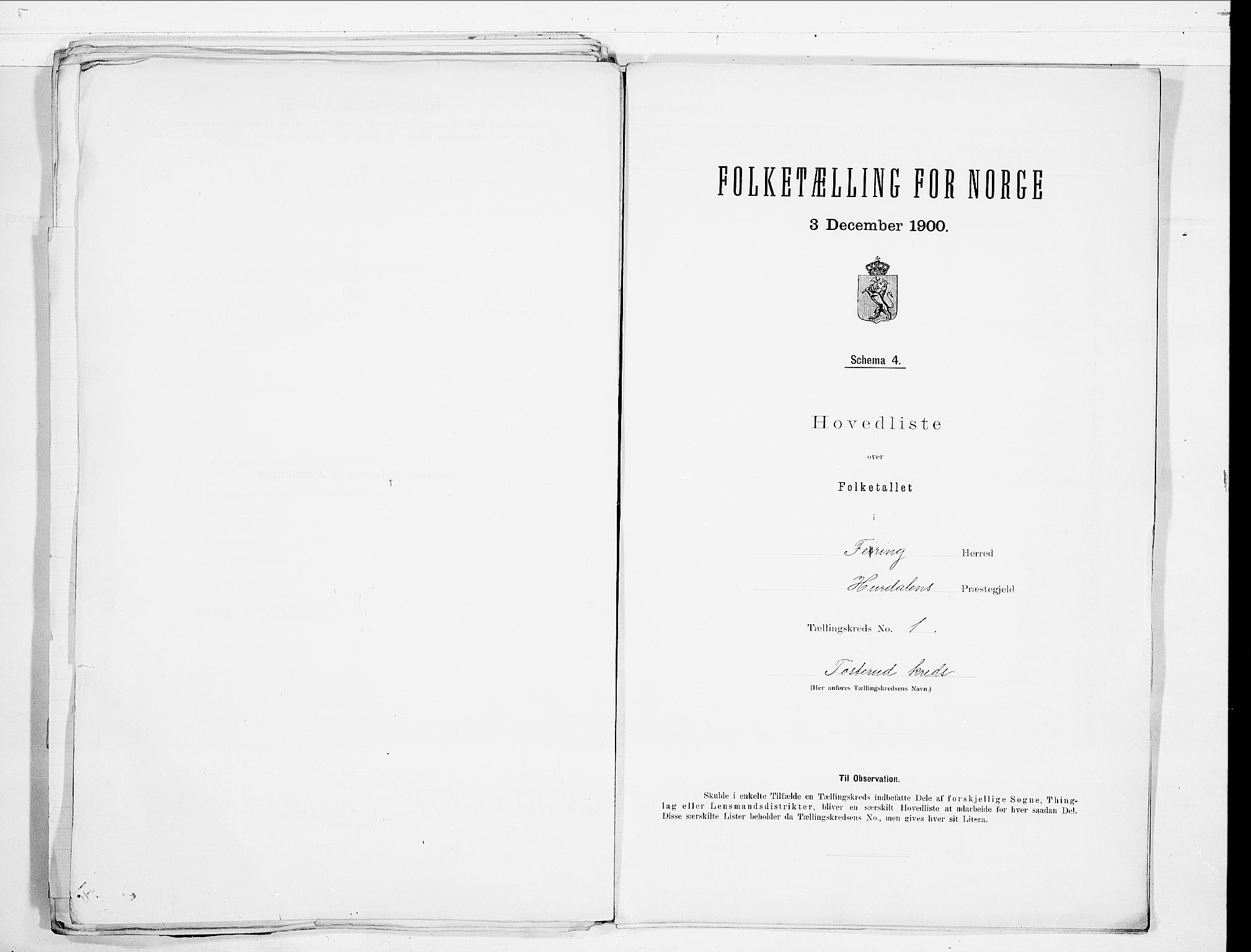 SAO, 1900 census for Feiring, 1900, p. 4