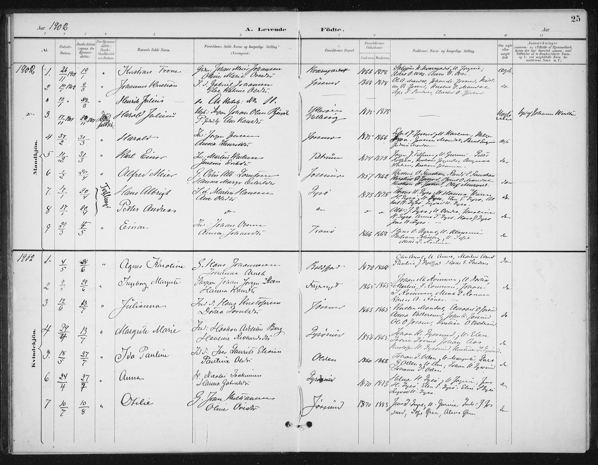 Ministerialprotokoller, klokkerbøker og fødselsregistre - Sør-Trøndelag, AV/SAT-A-1456/654/L0664: Parish register (official) no. 654A02, 1895-1907, p. 25