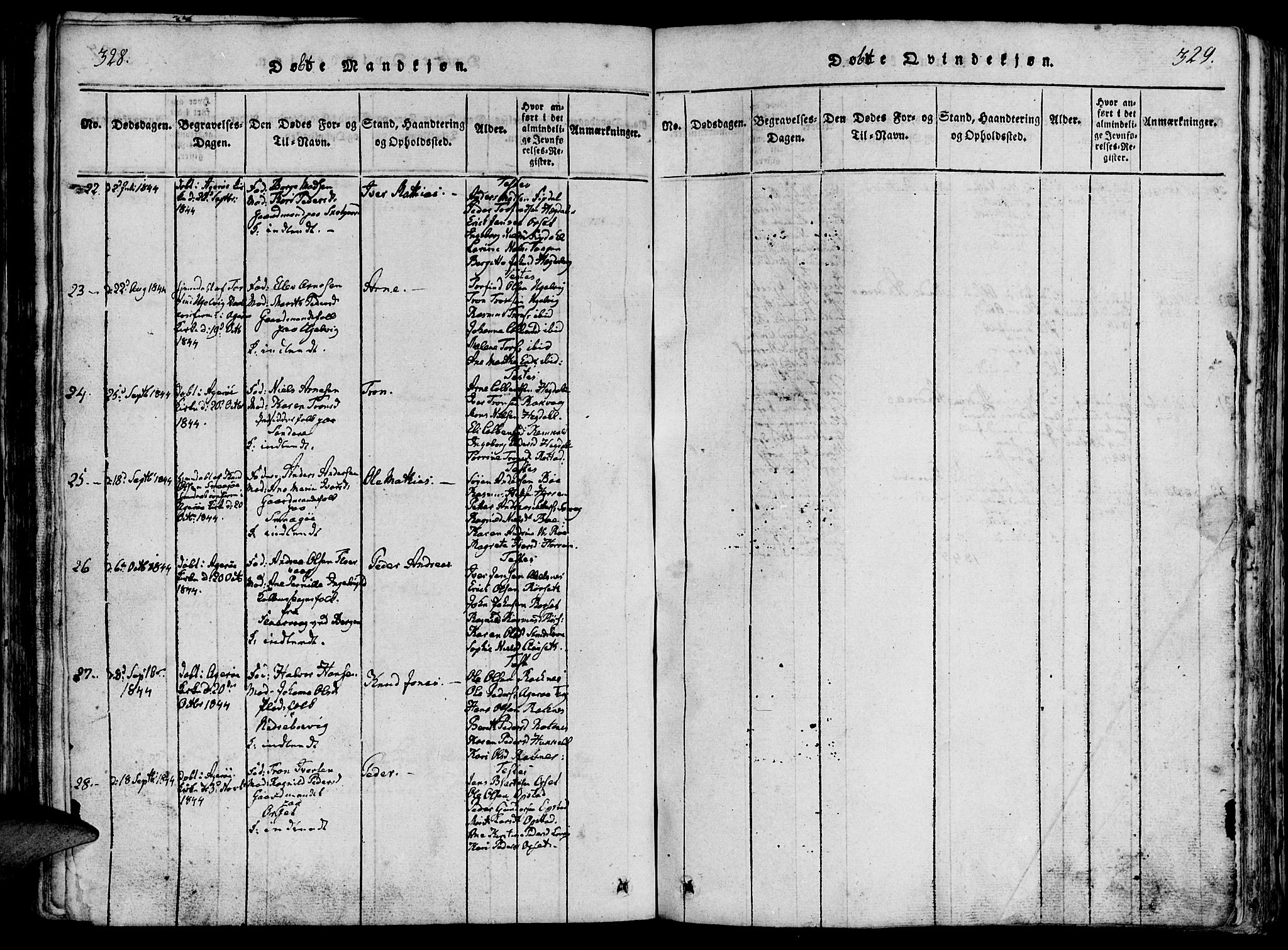 Ministerialprotokoller, klokkerbøker og fødselsregistre - Møre og Romsdal, AV/SAT-A-1454/560/L0718: Parish register (official) no. 560A02, 1817-1844, p. 328-329