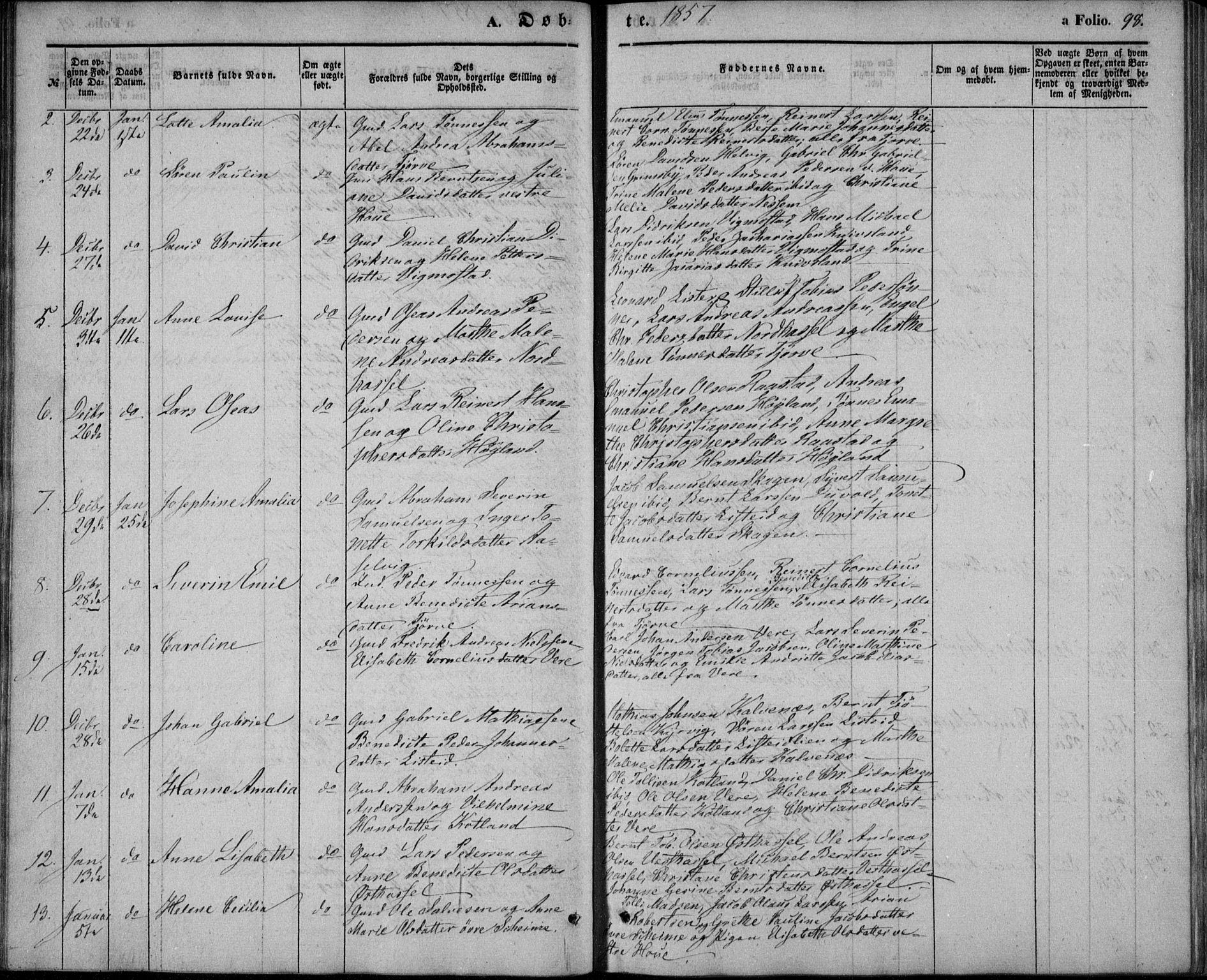 Lista sokneprestkontor, AV/SAK-1111-0027/F/Fb/L0002: Parish register (copy) no. B 2, 1847-1862, p. 99