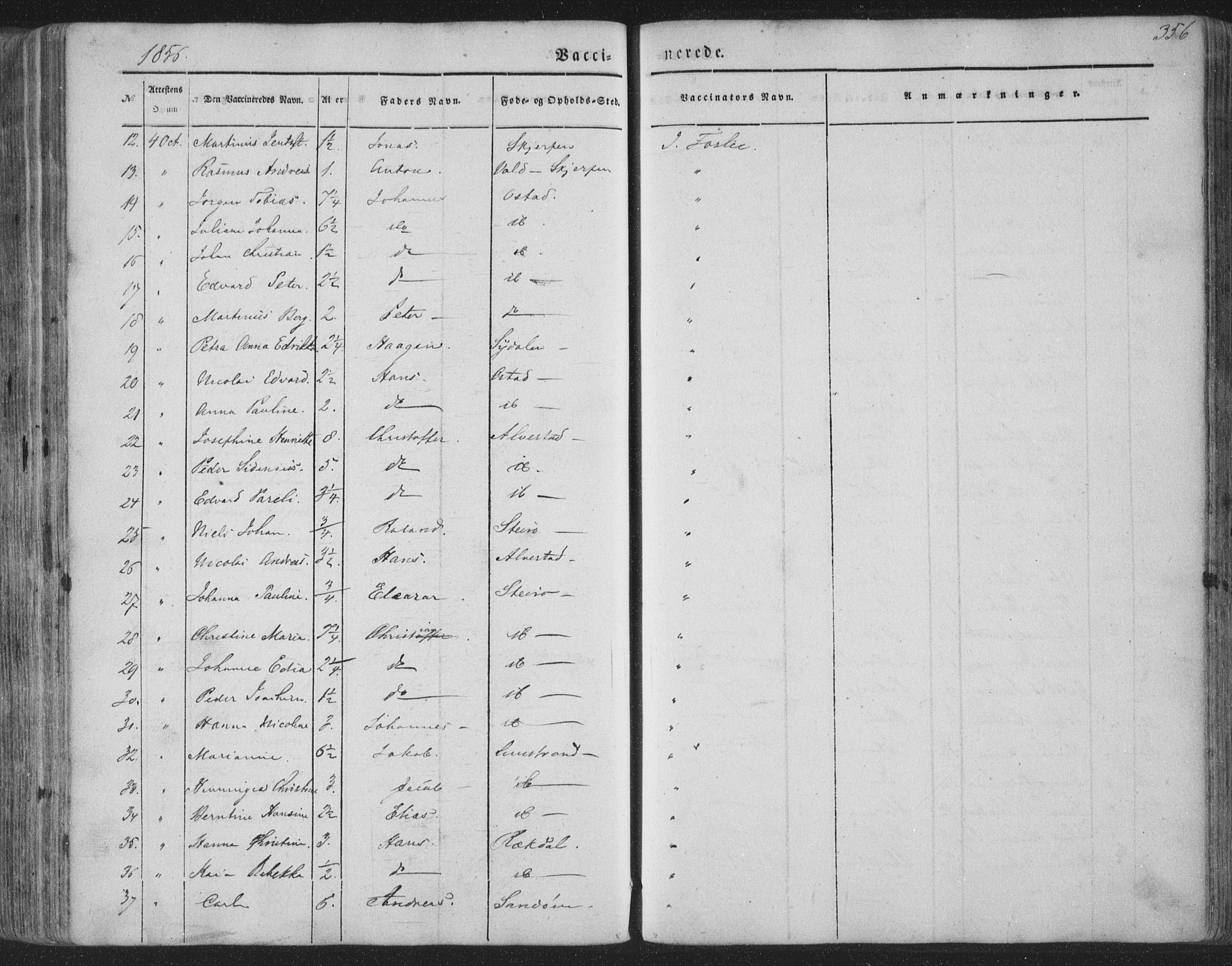 Ministerialprotokoller, klokkerbøker og fødselsregistre - Nordland, AV/SAT-A-1459/880/L1131: Parish register (official) no. 880A05, 1844-1868, p. 356