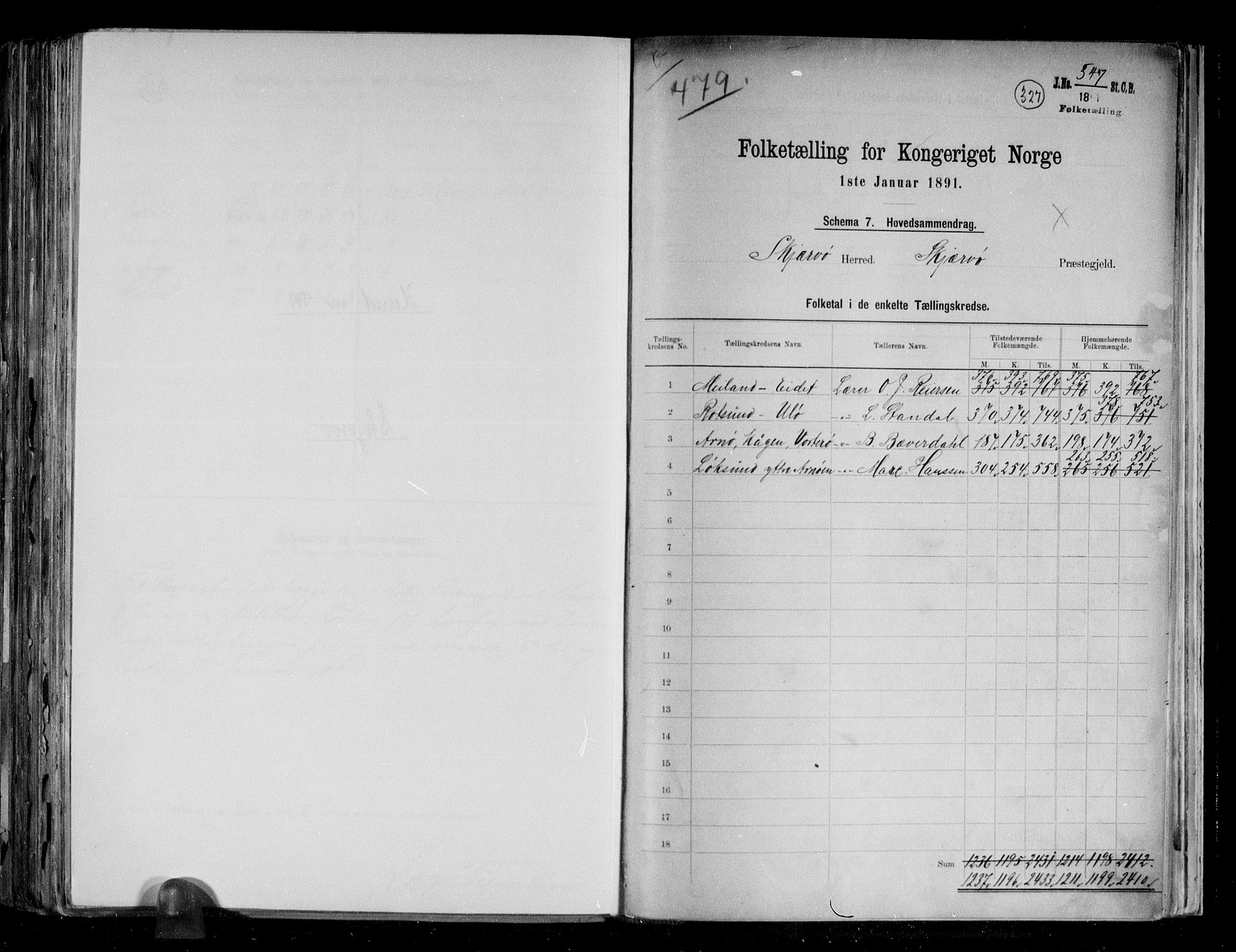 RA, 1891 census for 1941 Skjervøy, 1891, p. 2