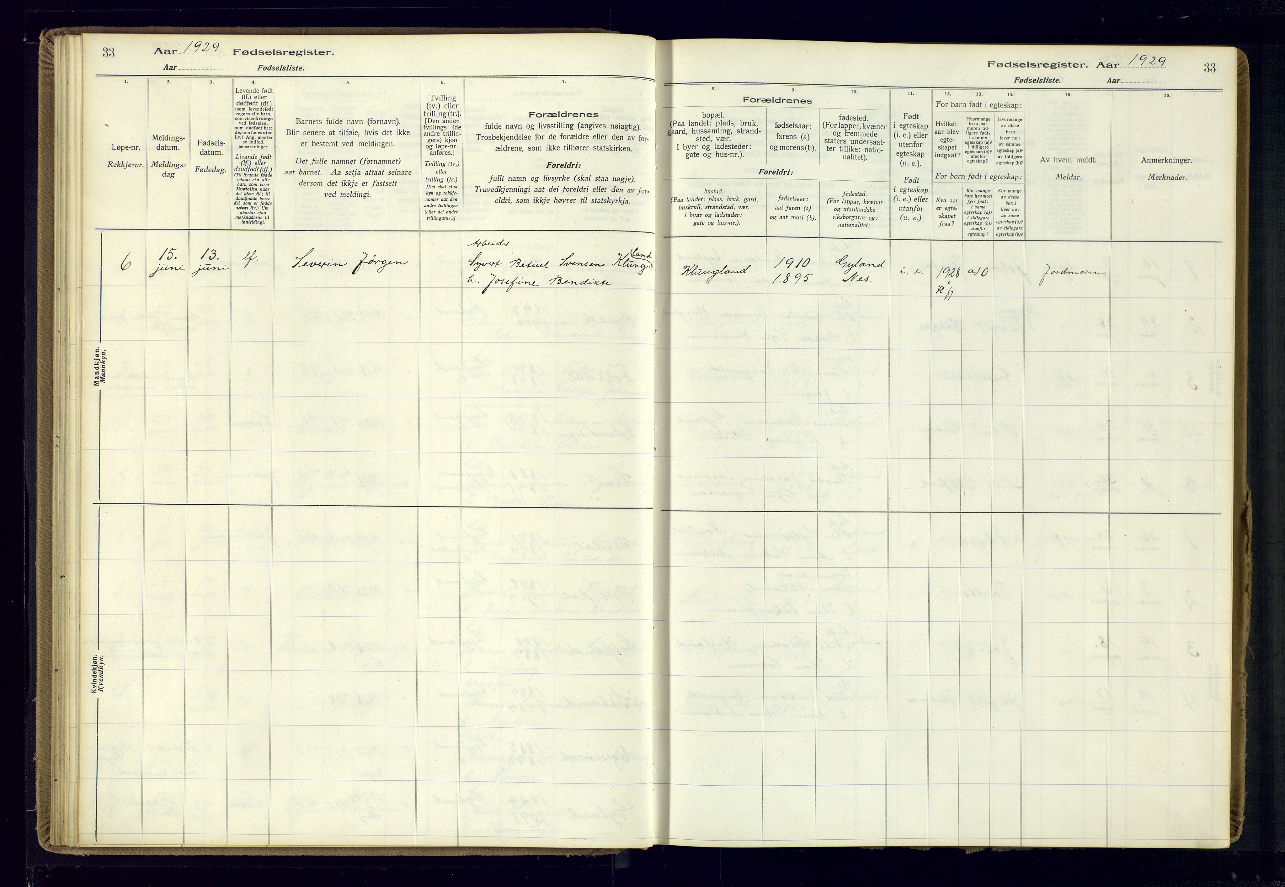 Bakke sokneprestkontor, SAK/1111-0002/J/Ja/L0002: Birth register no. A-VI-19, 1916-1982, p. 33